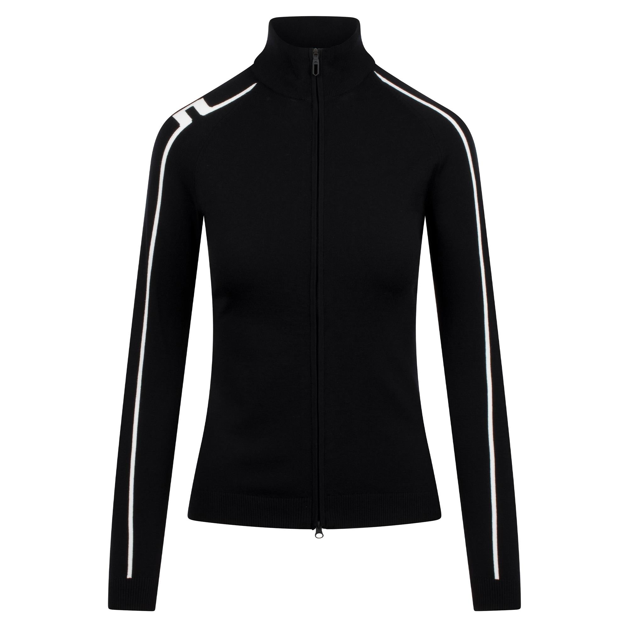 J Lindeberg Aubree Knitted Zip Ladies Golf Sweater Black