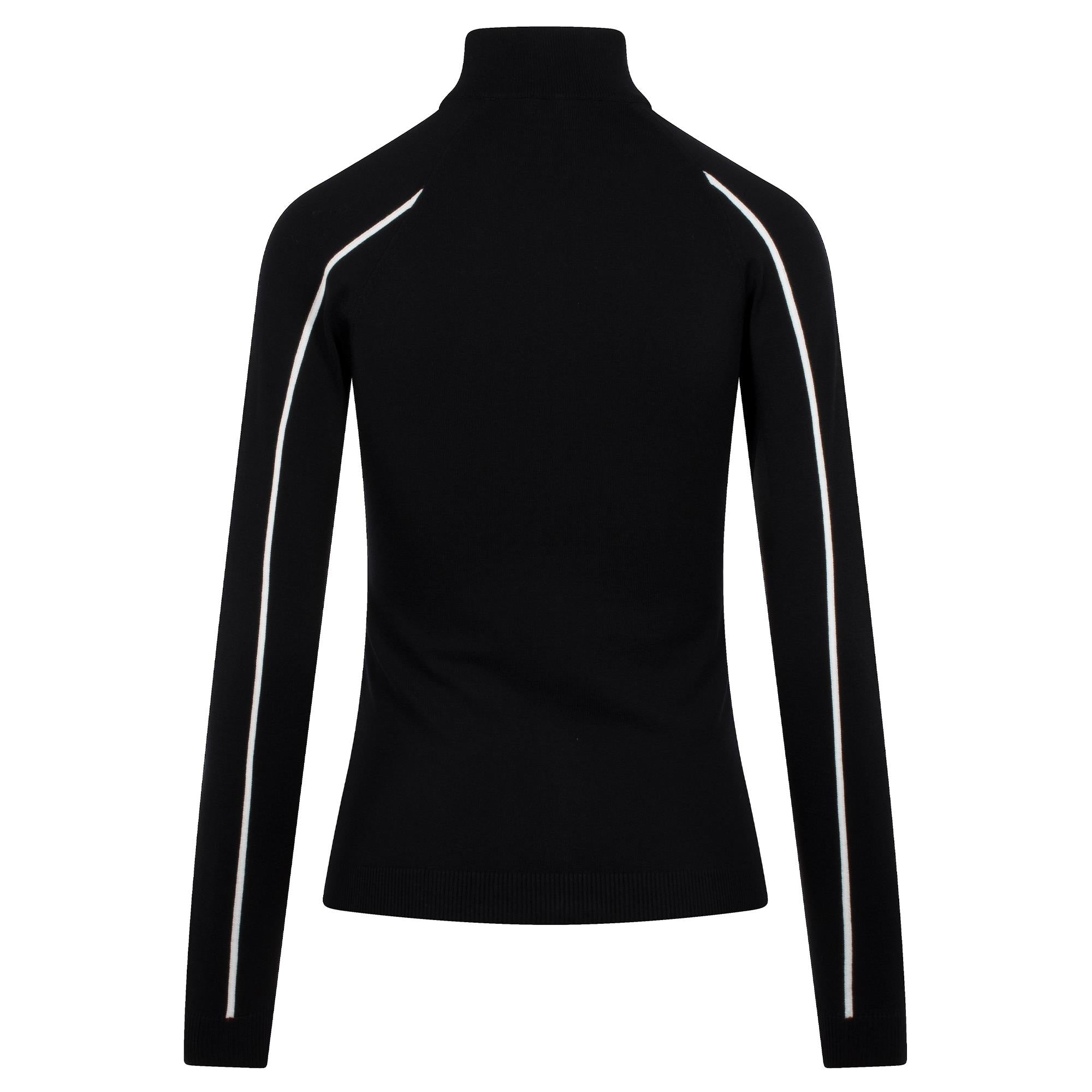 J Lindeberg Aubree Knitted Zip Ladies Golf Sweater Black