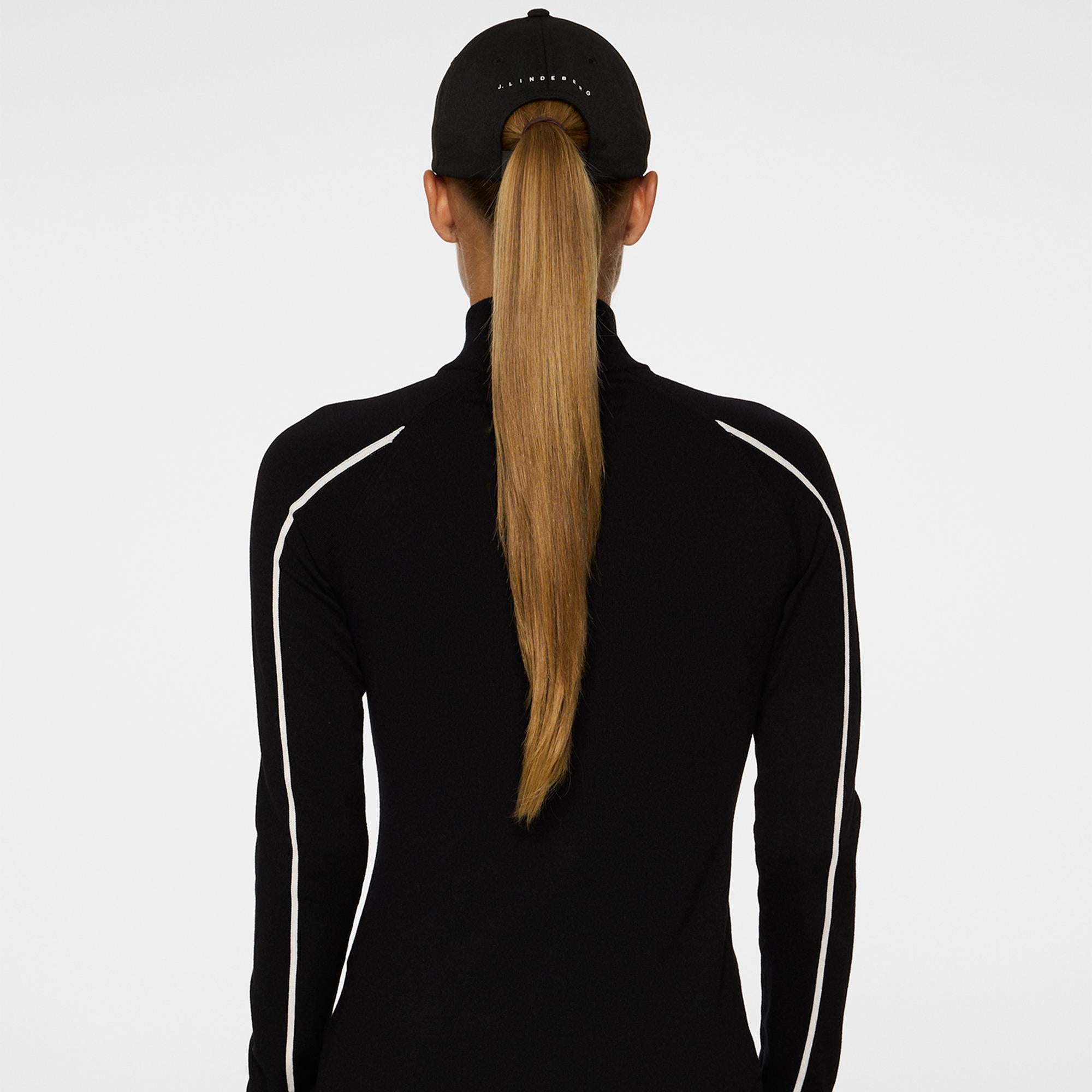 J Lindeberg Aubree Knitted Zip Ladies Golf Sweater Black