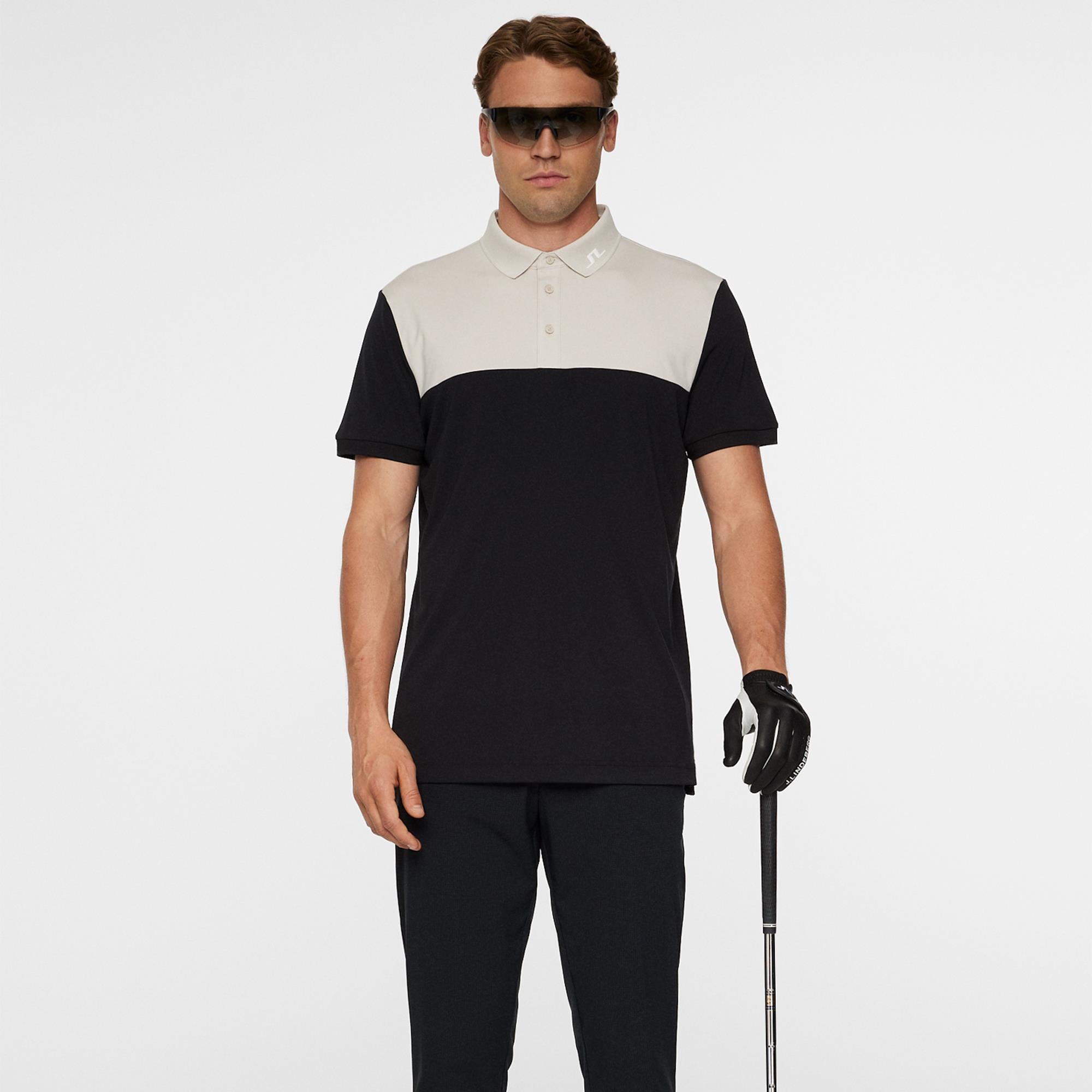 J Lindeberg Jeff Mens Golf Polo Shirt Black