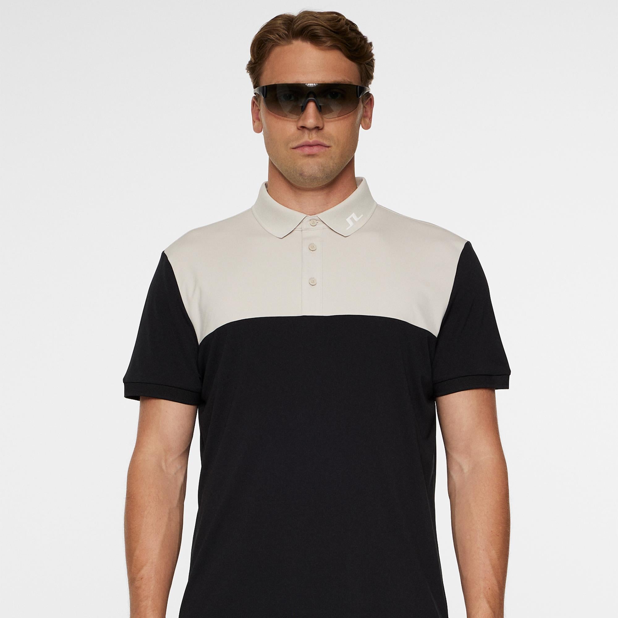 J Lindeberg Jeff Mens Golf Polo Shirt Black