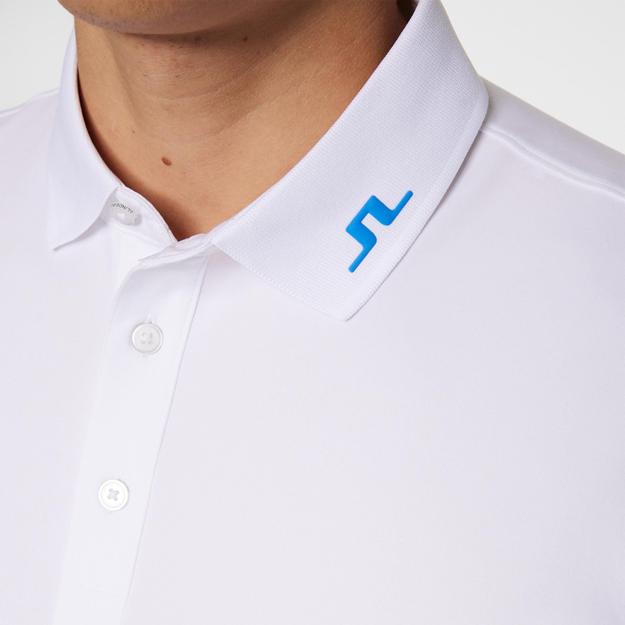 J Lindeberg KV Print Mens Golf Polo Shirt White