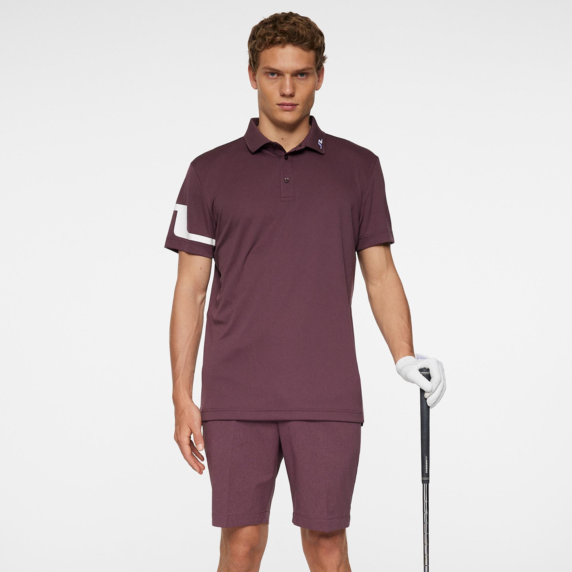 J Lindeberg Heath Mens Polo Shirt Huckleberry