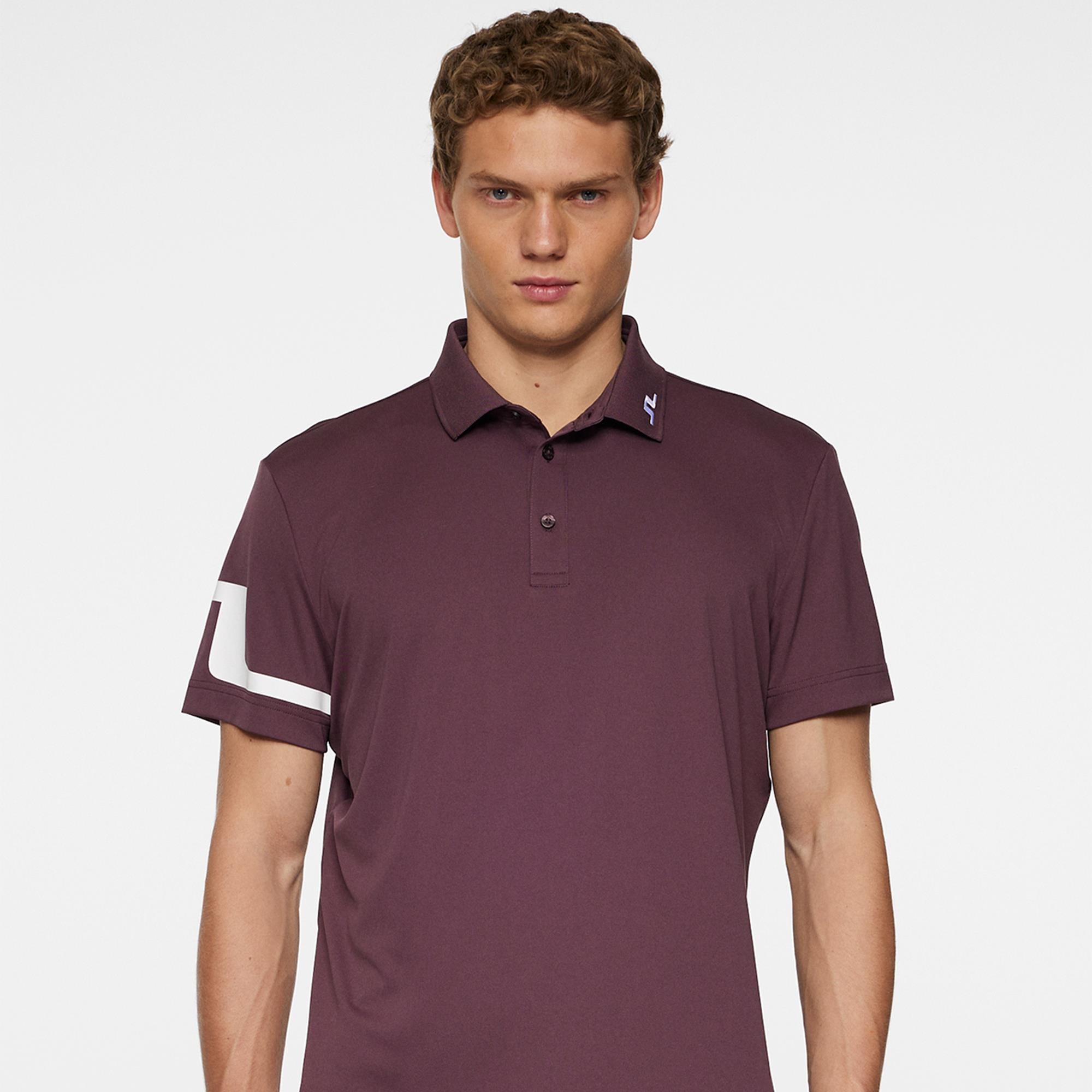 J Lindeberg Heath Mens Polo Shirt Huckleberry