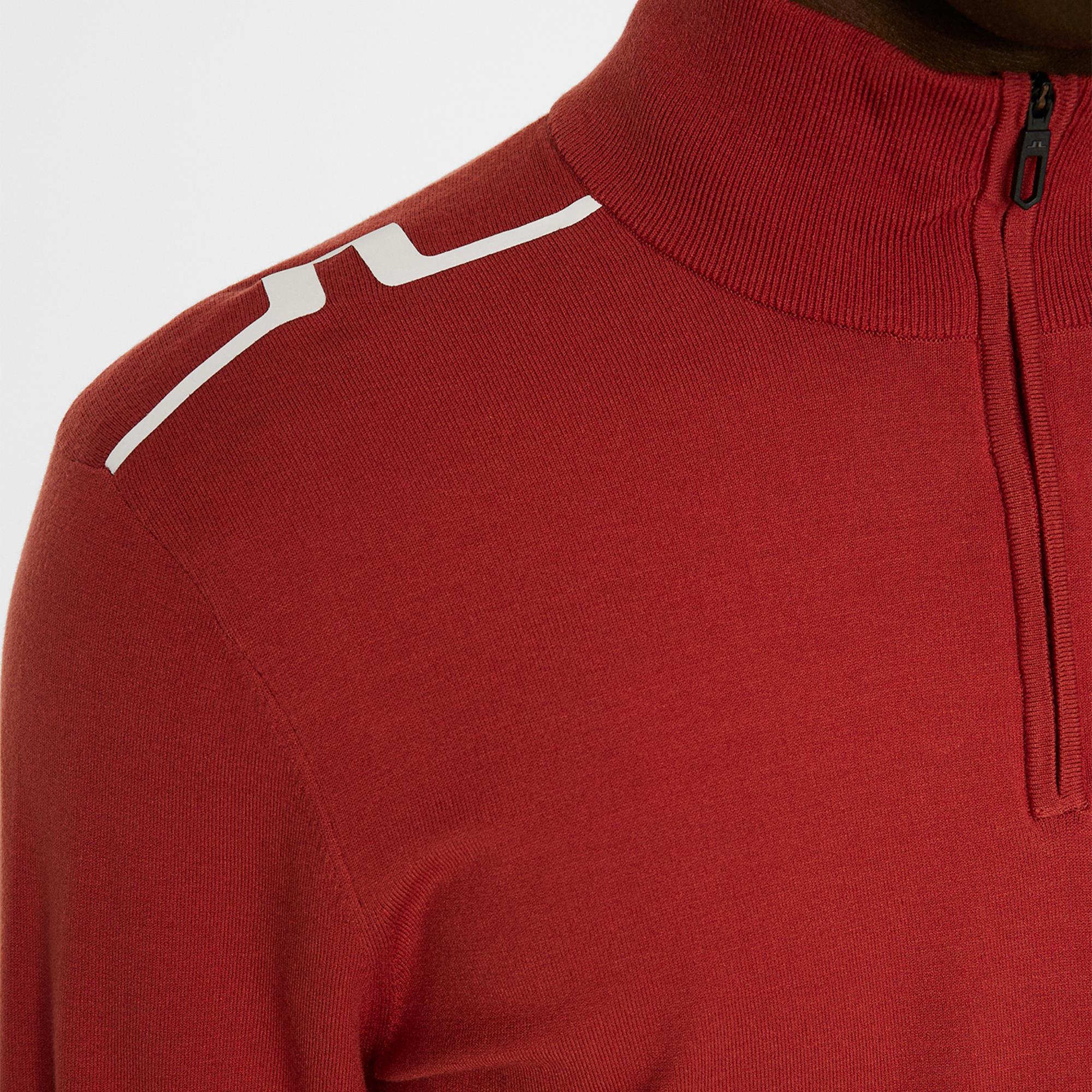 J Lindeberg Mac Knitted Zip Mens Golf Sweater Bossa Nova