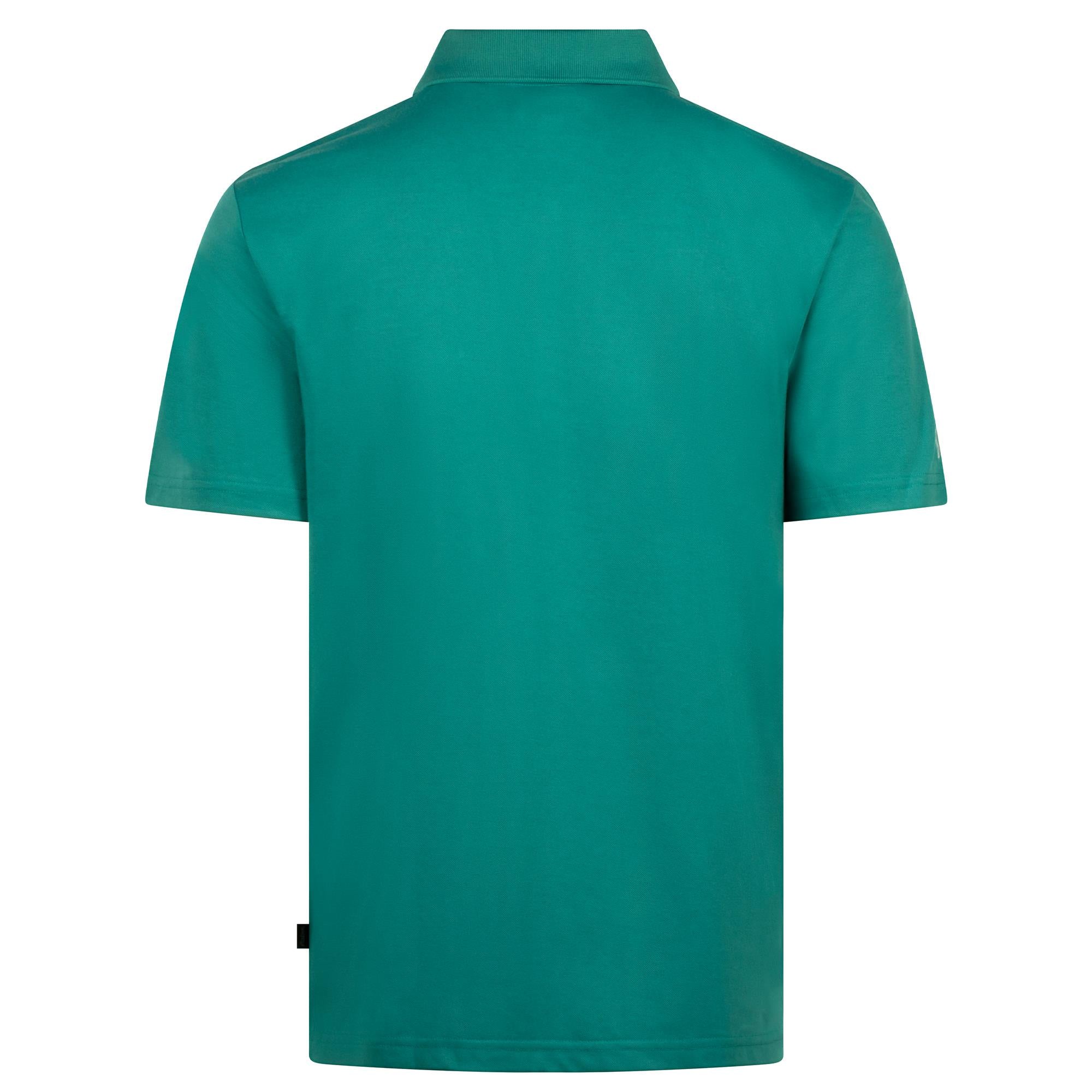 Malbon Two Man Scramble Mens Pique Golf Polo Shirt Blue Green