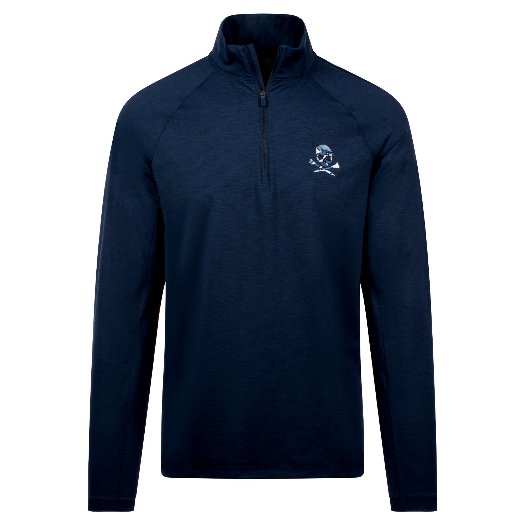 G/FORE Italian Tech Melange Raglan Quarter Zip Mens Golf Mid Layer Twilight Melange