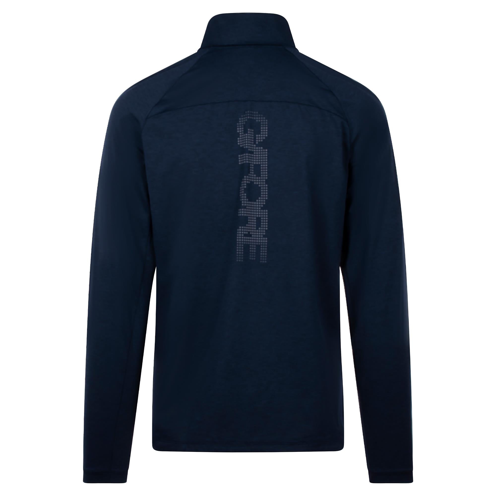 G/FORE Italian Tech Melange Raglan Quarter Zip Mens Golf Mid Layer Twilight Melange