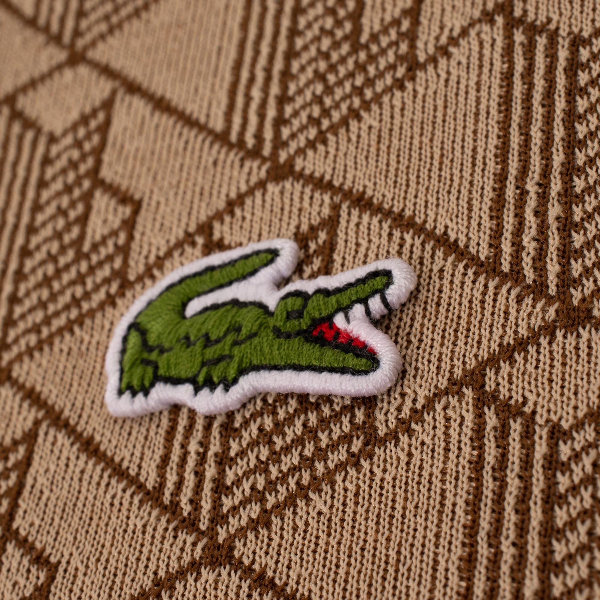 Mens Lacoste Monogram Motif Polo Shirt Croissant