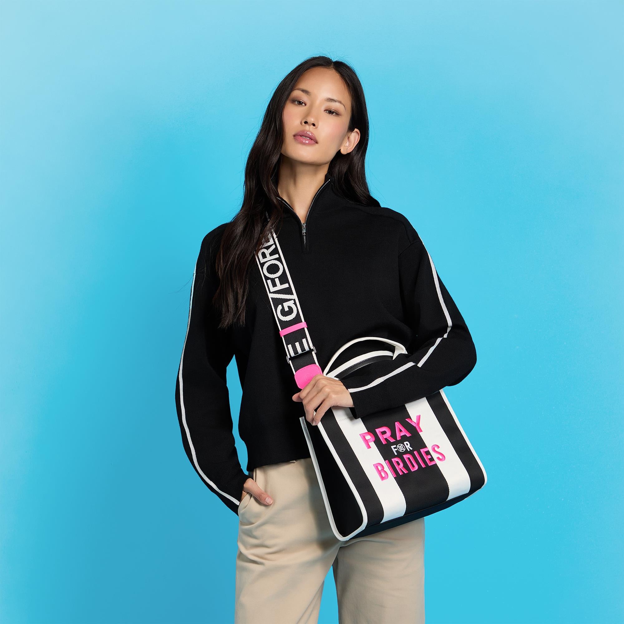 G/FORE Pray for Birdies Canvas Square Bag Onyx