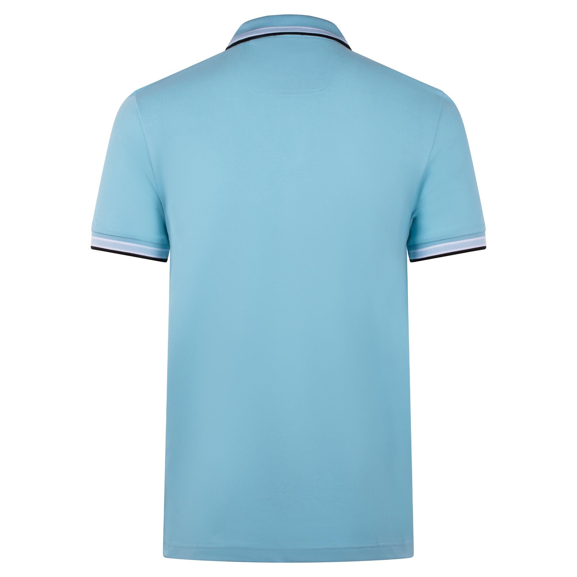 Boss Paddy Cotton Pique Mens Polo Shirt Light Pastel Blue