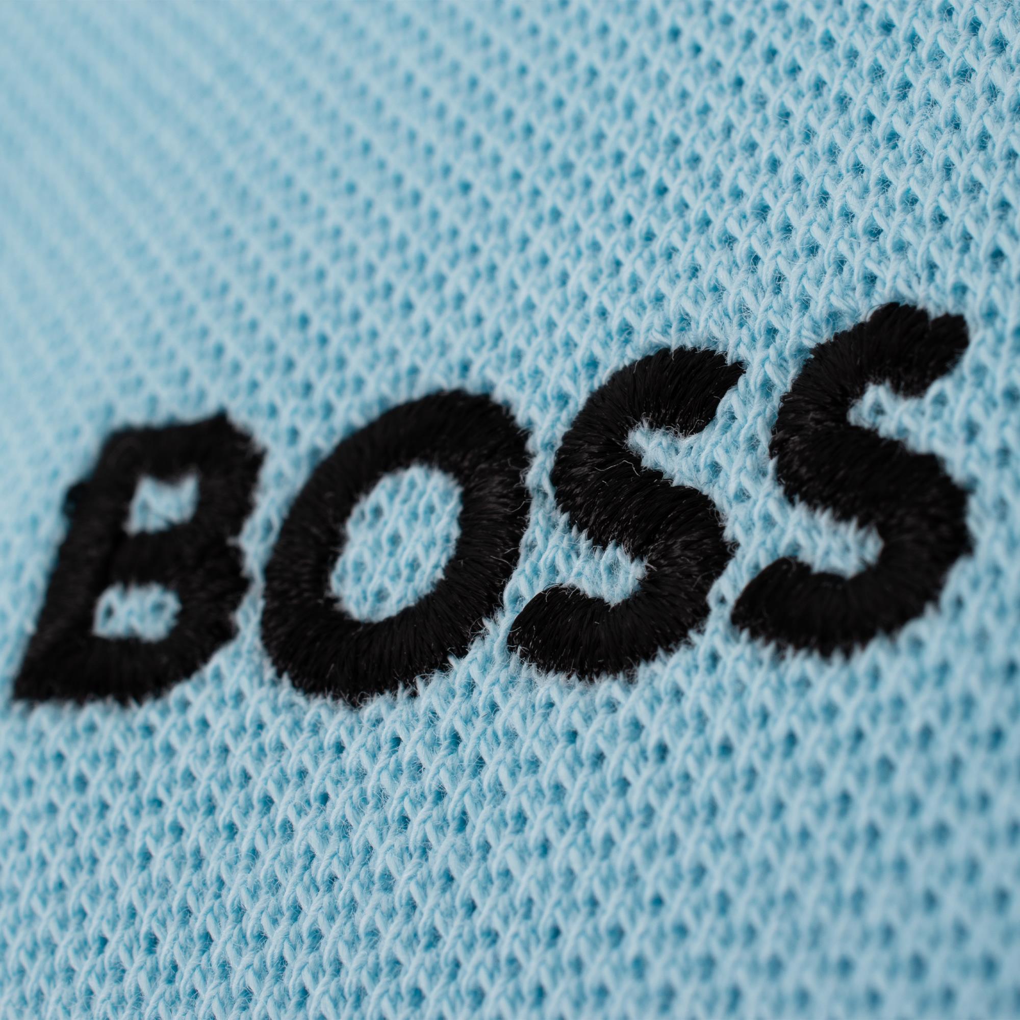 Boss Paddy Cotton Pique Mens Polo Shirt Light Pastel Blue