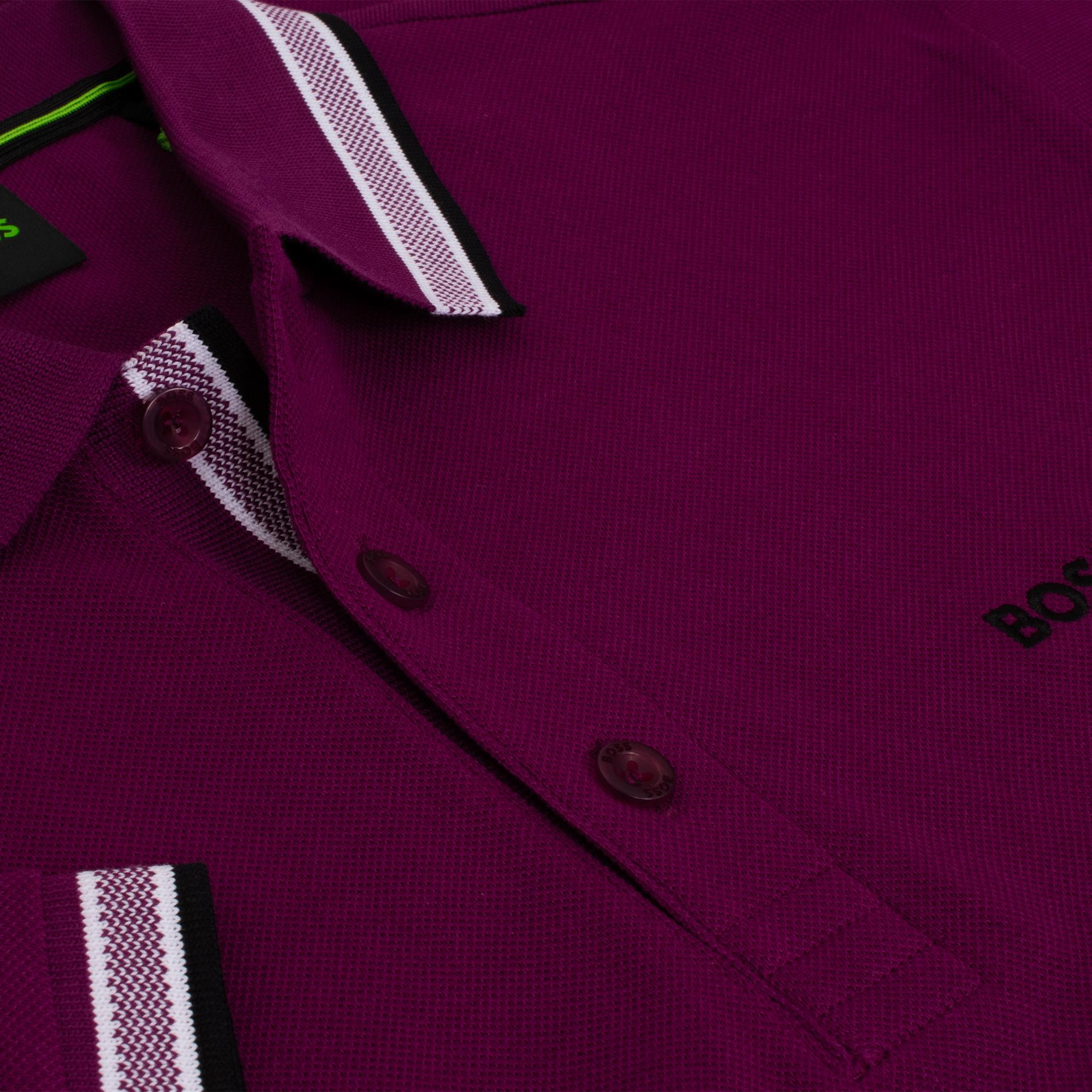 Boss Paddy Cotton Pique Mens Polo Shirt Bright Pink