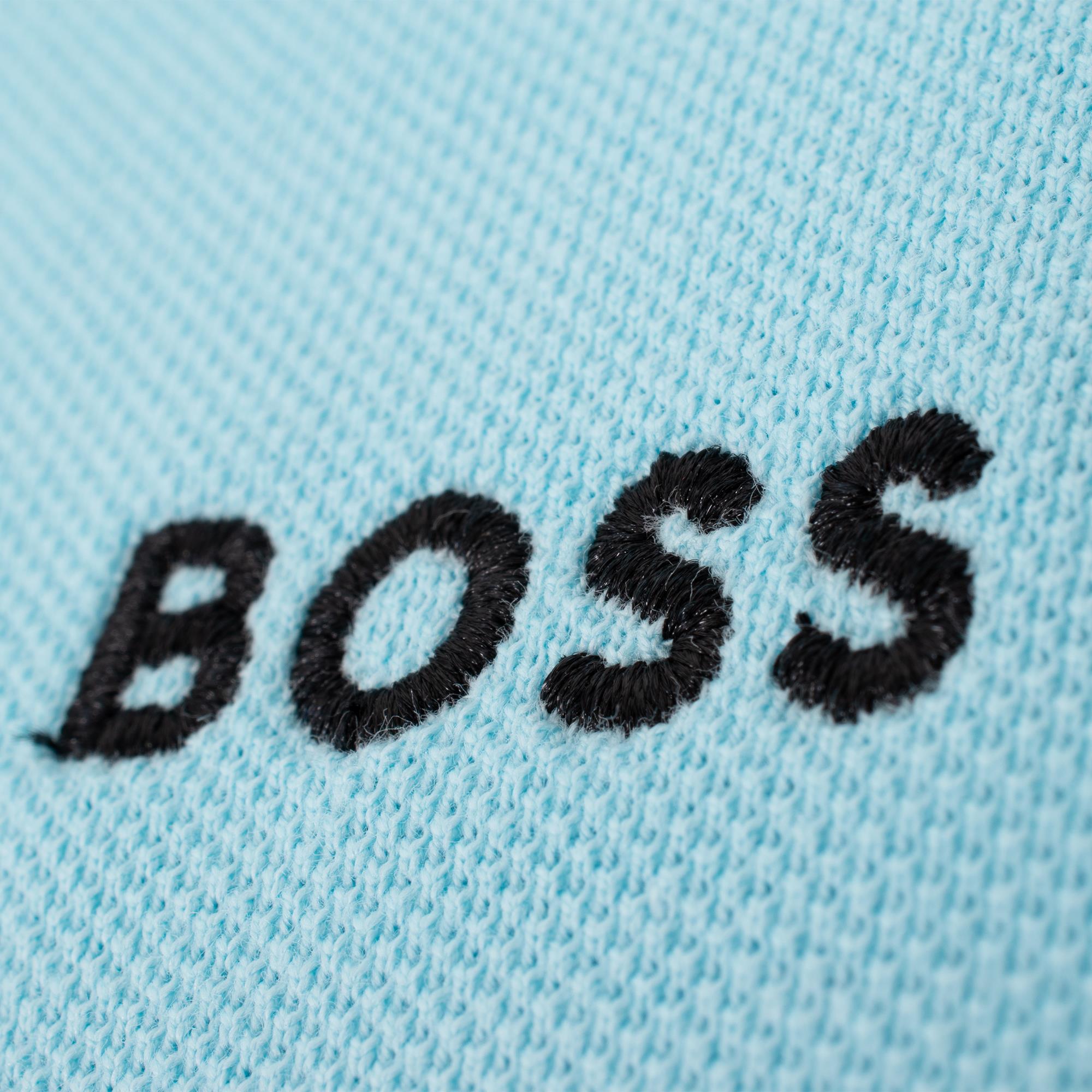Boss Polo Sleeve Zone Mens Polo Shirt Light Pastel Blue