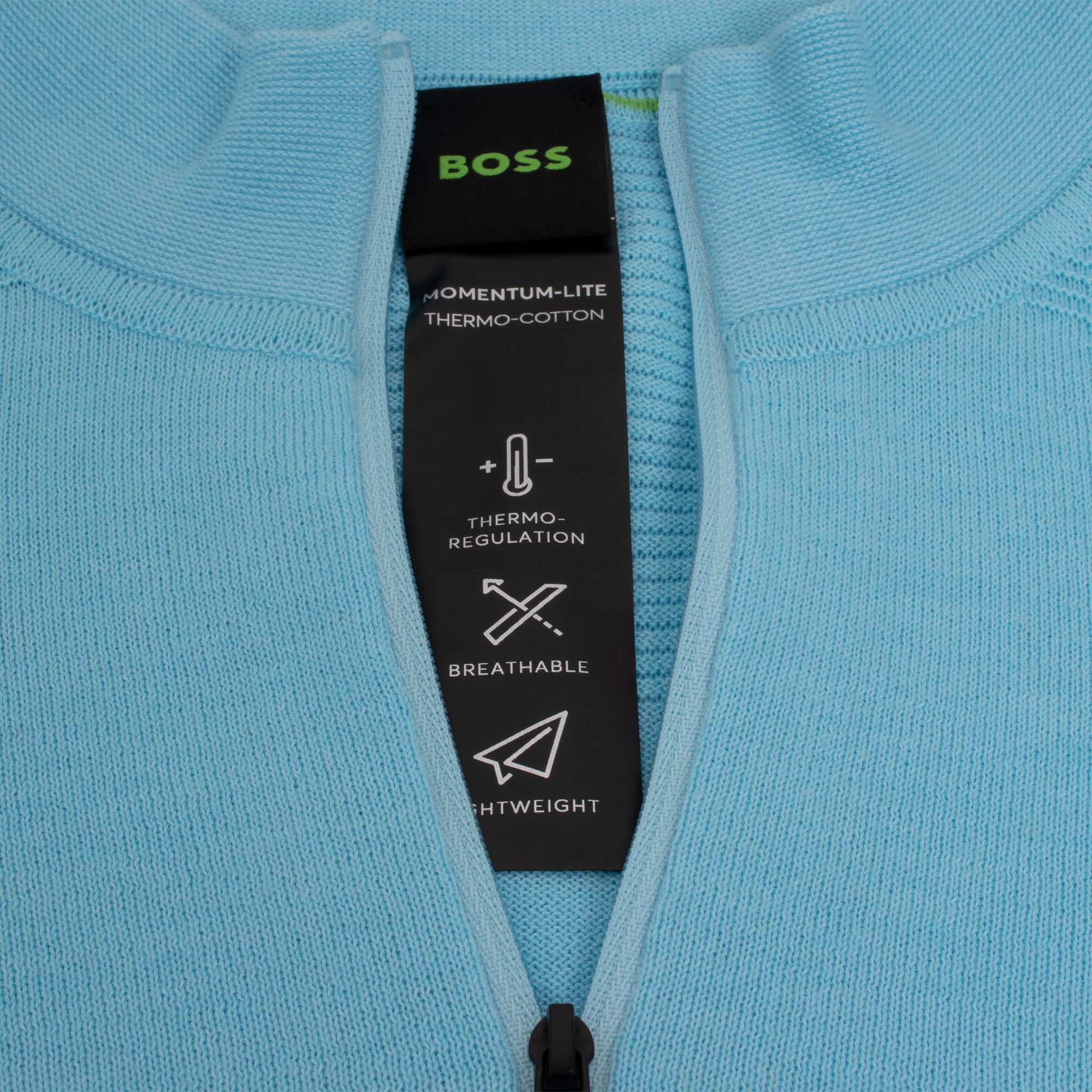 Boss K_Momentum-Lite MN Quarter Zip Mens Sweater Light Pastel Blue