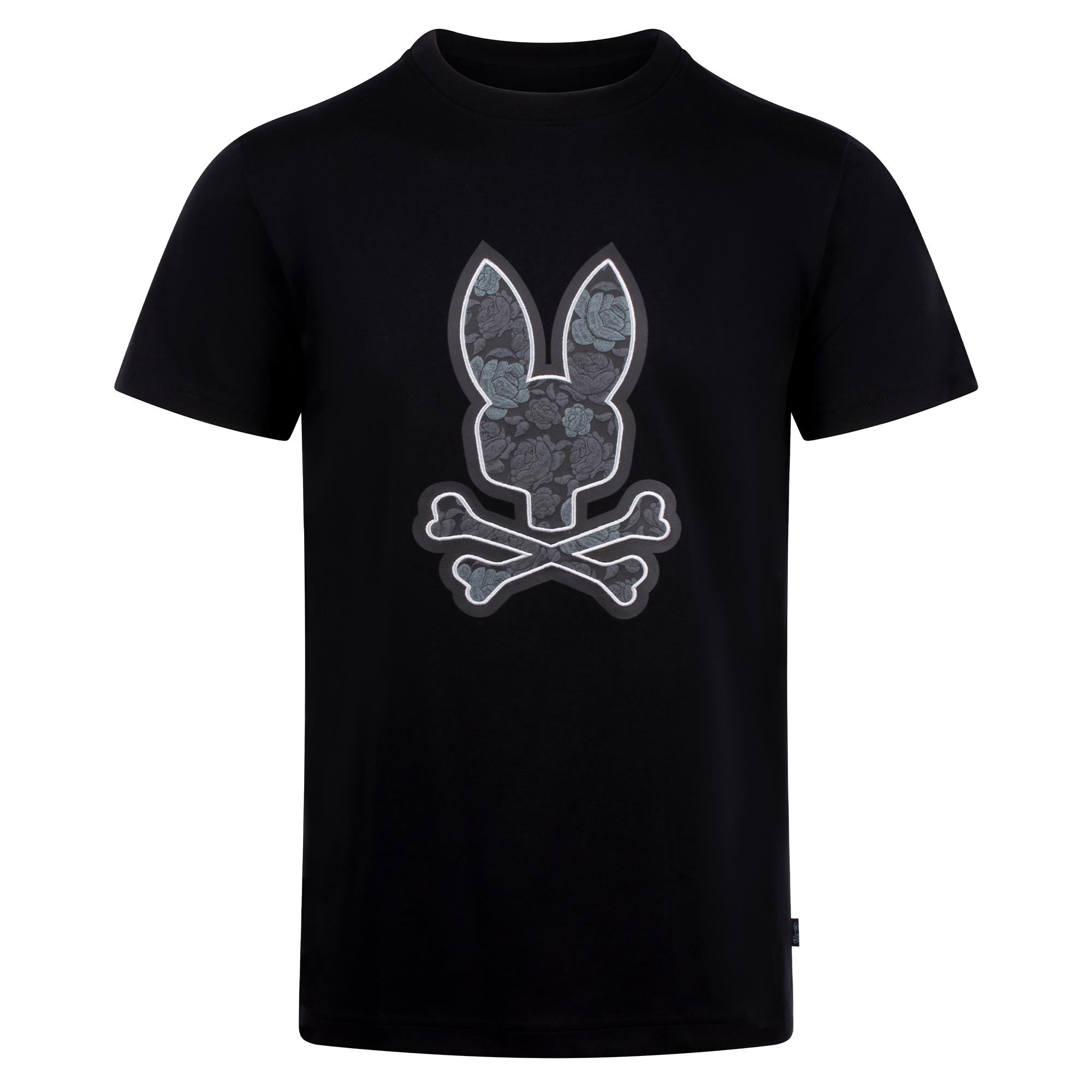 Psycho Bunny Rowen Bunny Graphic Mens T-Shirt Black