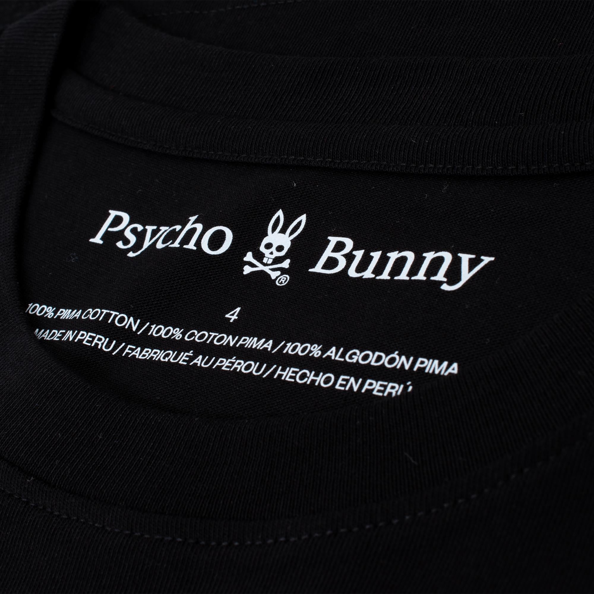 Psycho Bunny Rowen Bunny Graphic Mens T-Shirt Black