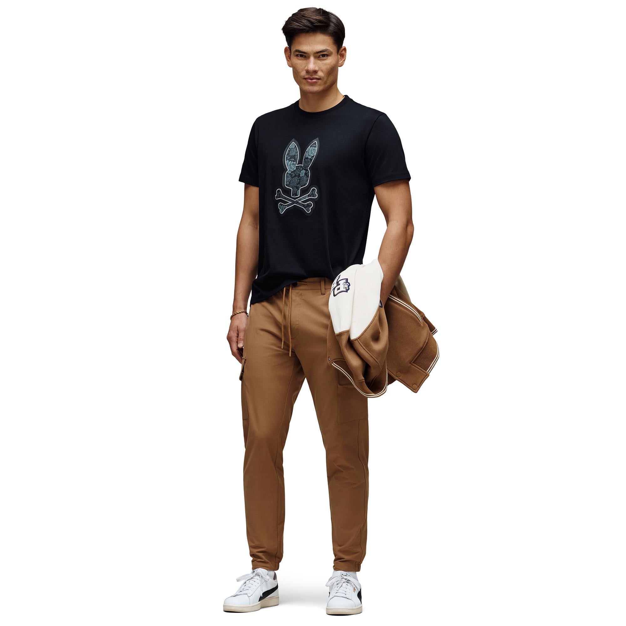 Psycho Bunny Rowen Bunny Graphic Mens T-Shirt Black