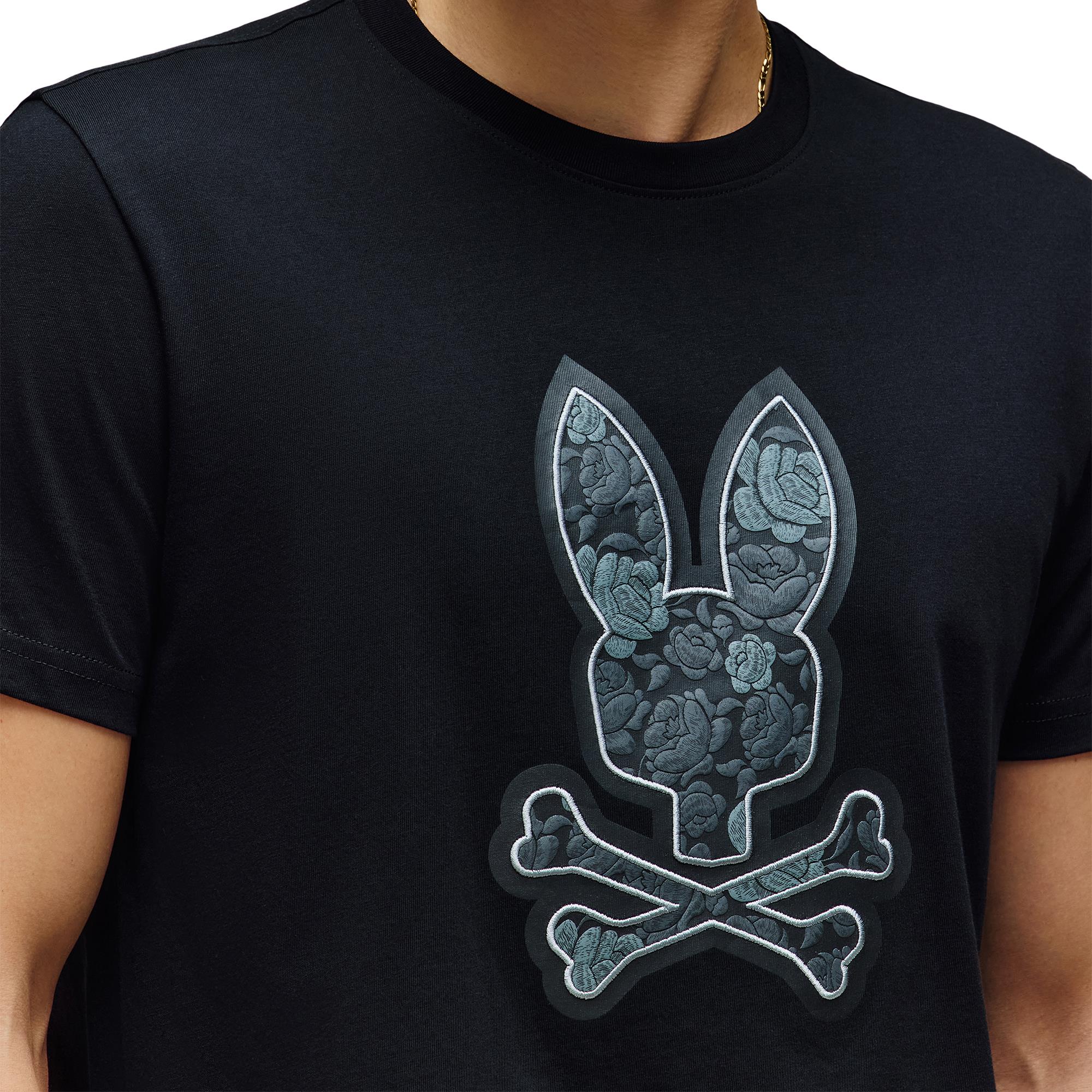 Psycho Bunny Rowen Bunny Graphic Mens T-Shirt Black