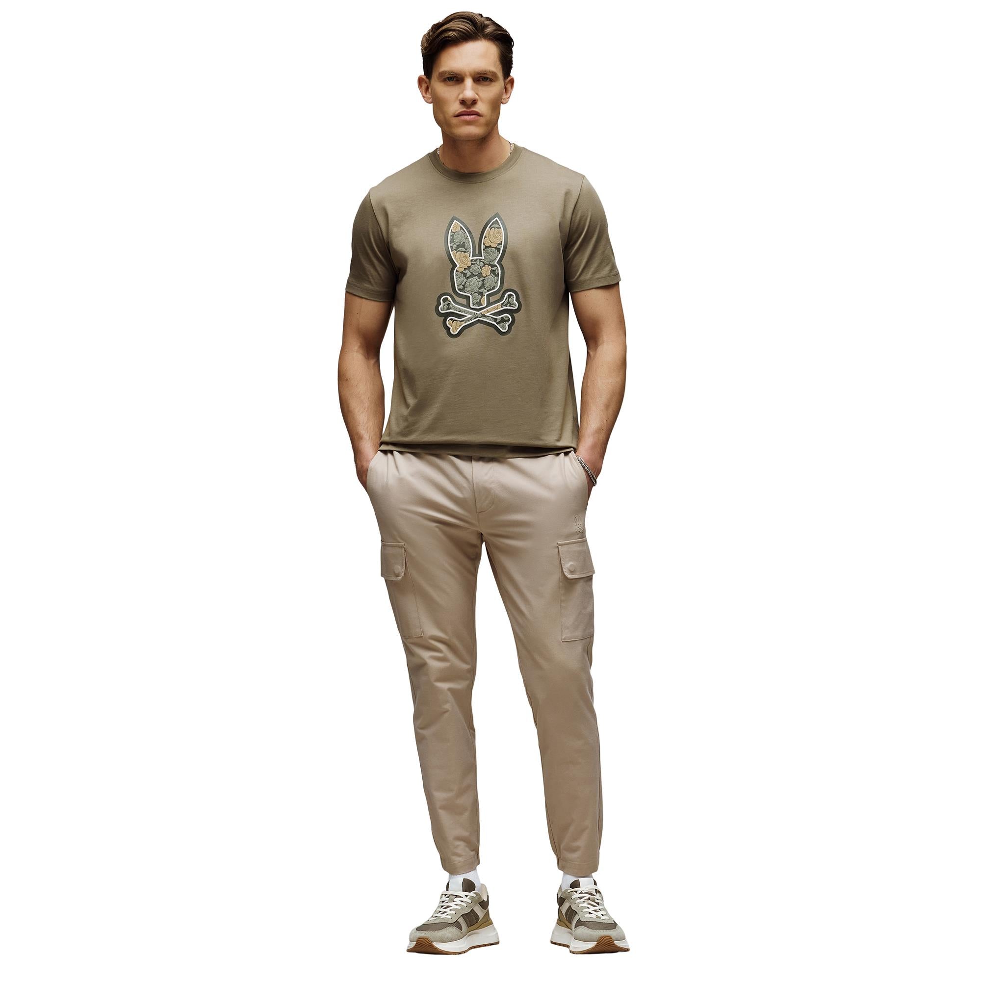 Psycho Bunny Rowen Bunny Graphic Mens T-Shirt Dusky Green