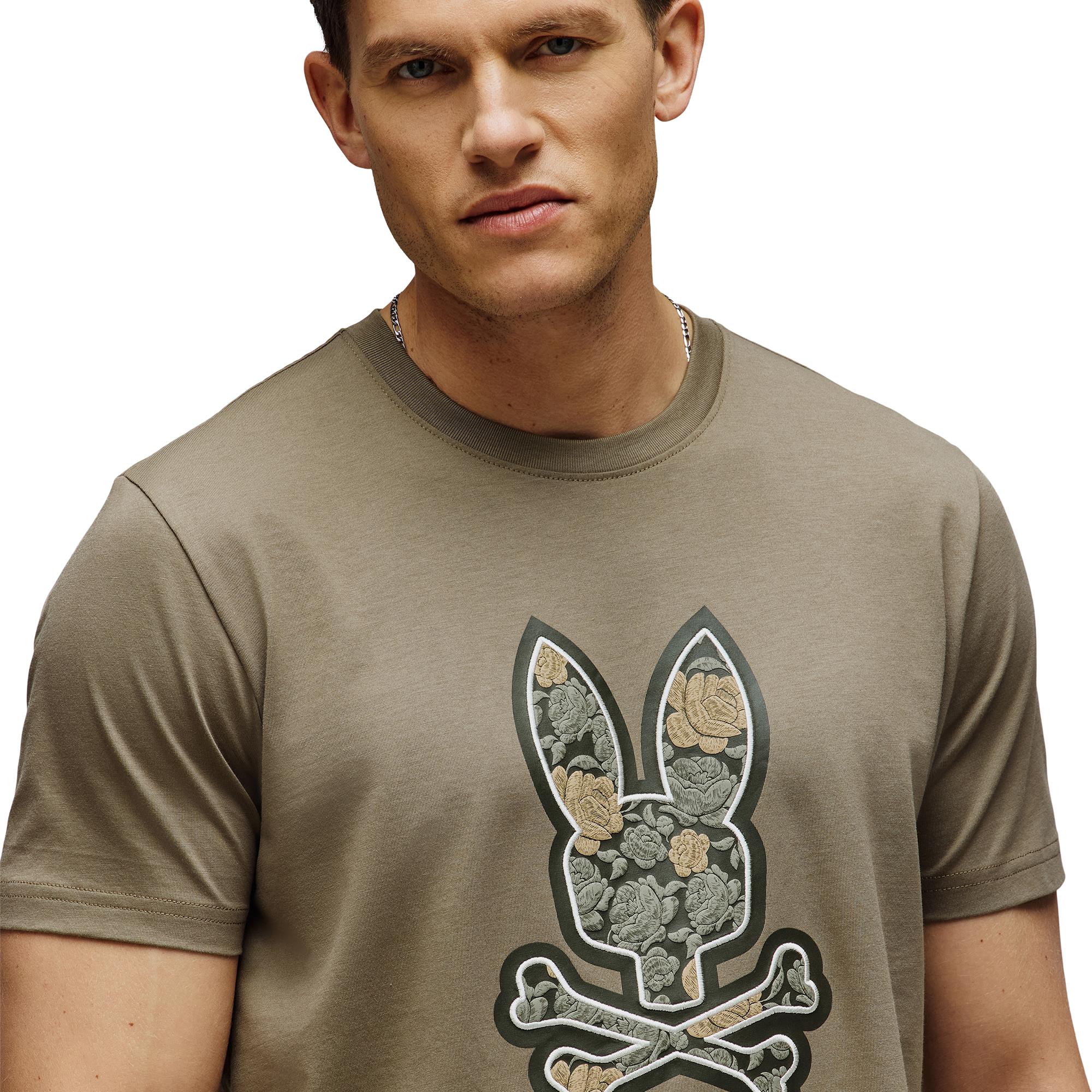 Psycho Bunny Rowen Bunny Graphic Mens T-Shirt Dusky Green