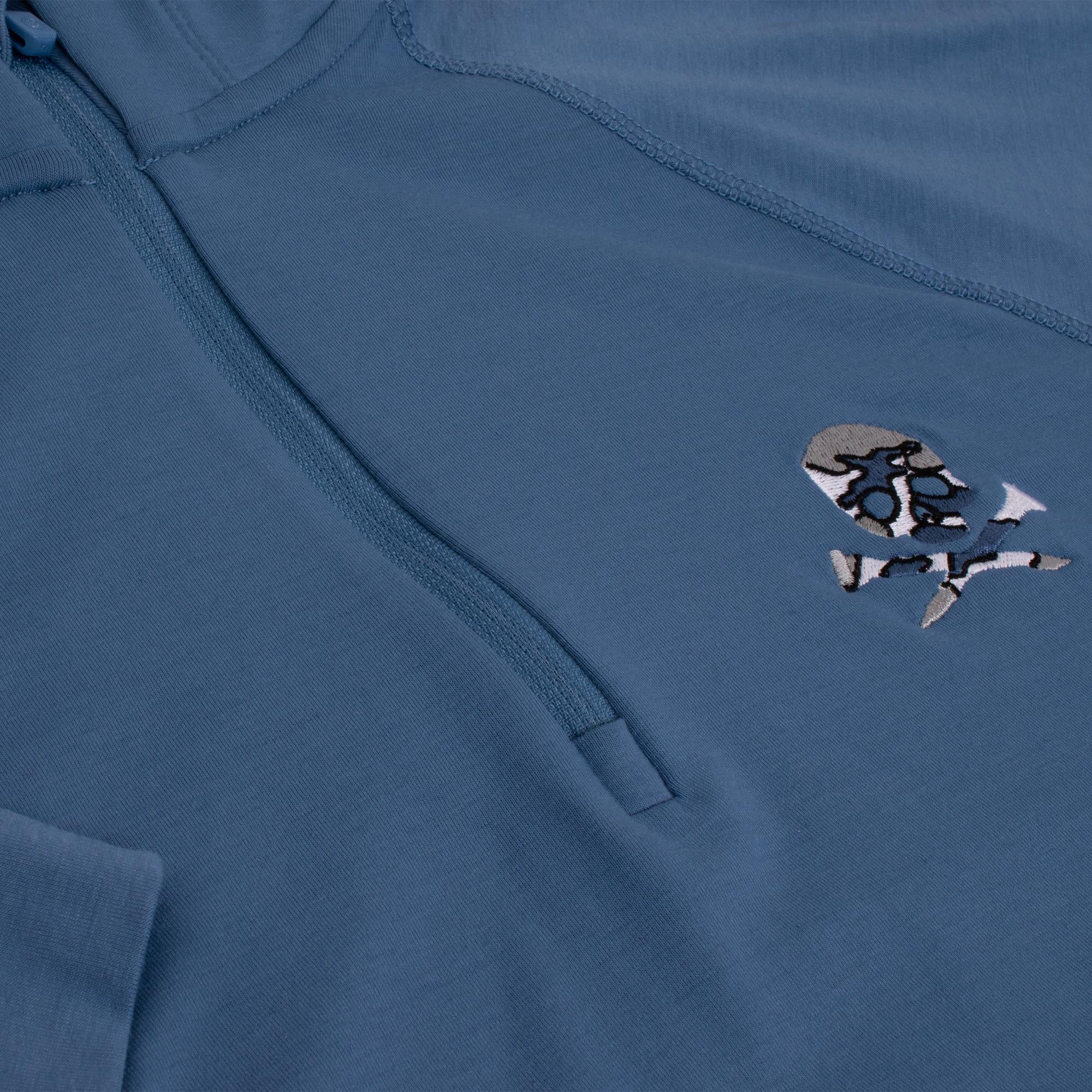 G/FORE Hooded Luxe Quarter Zip Mid Layer Slate