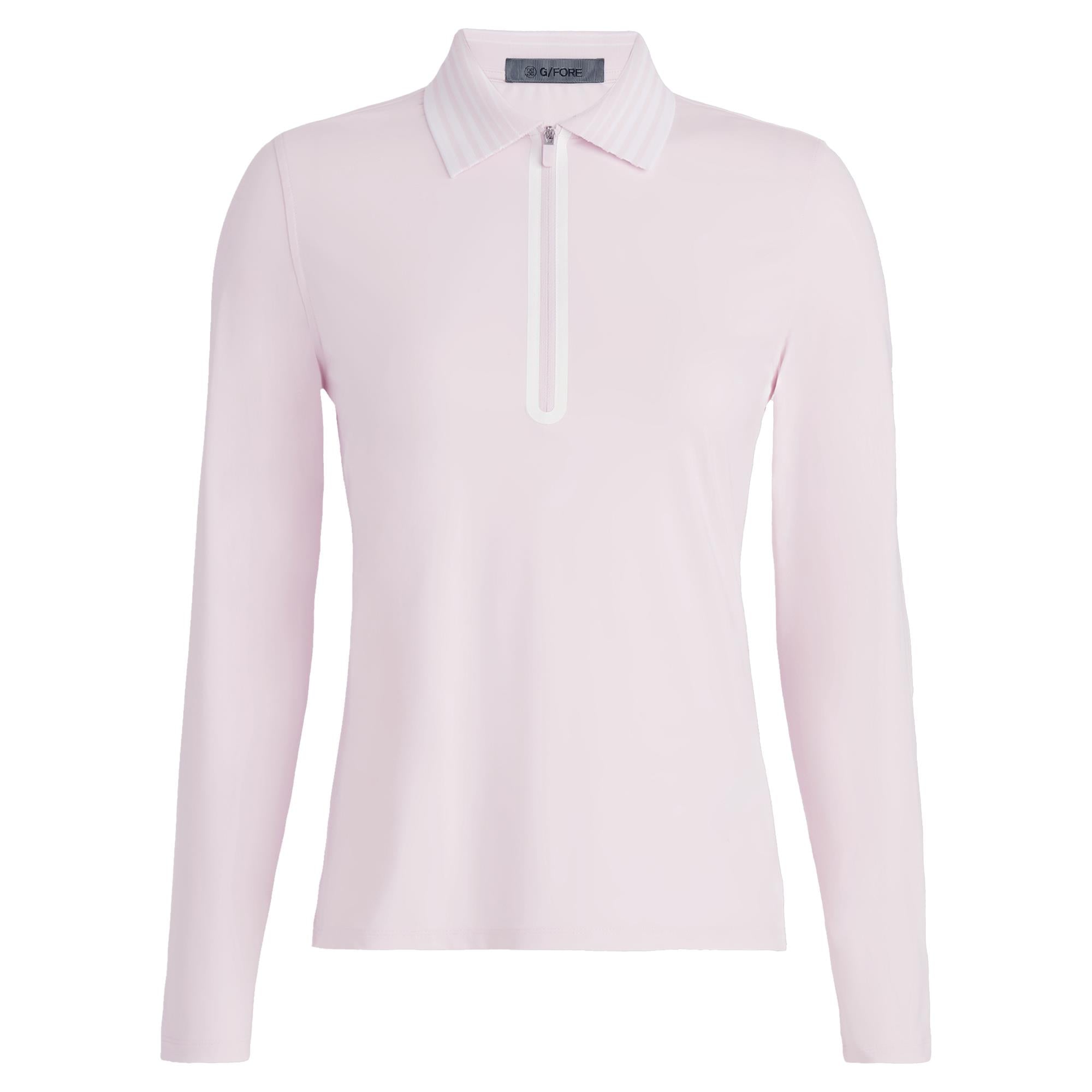 G/FORE Silky Tech Nylon Quarter Zip Ladies Golf Polo Shirt Blush