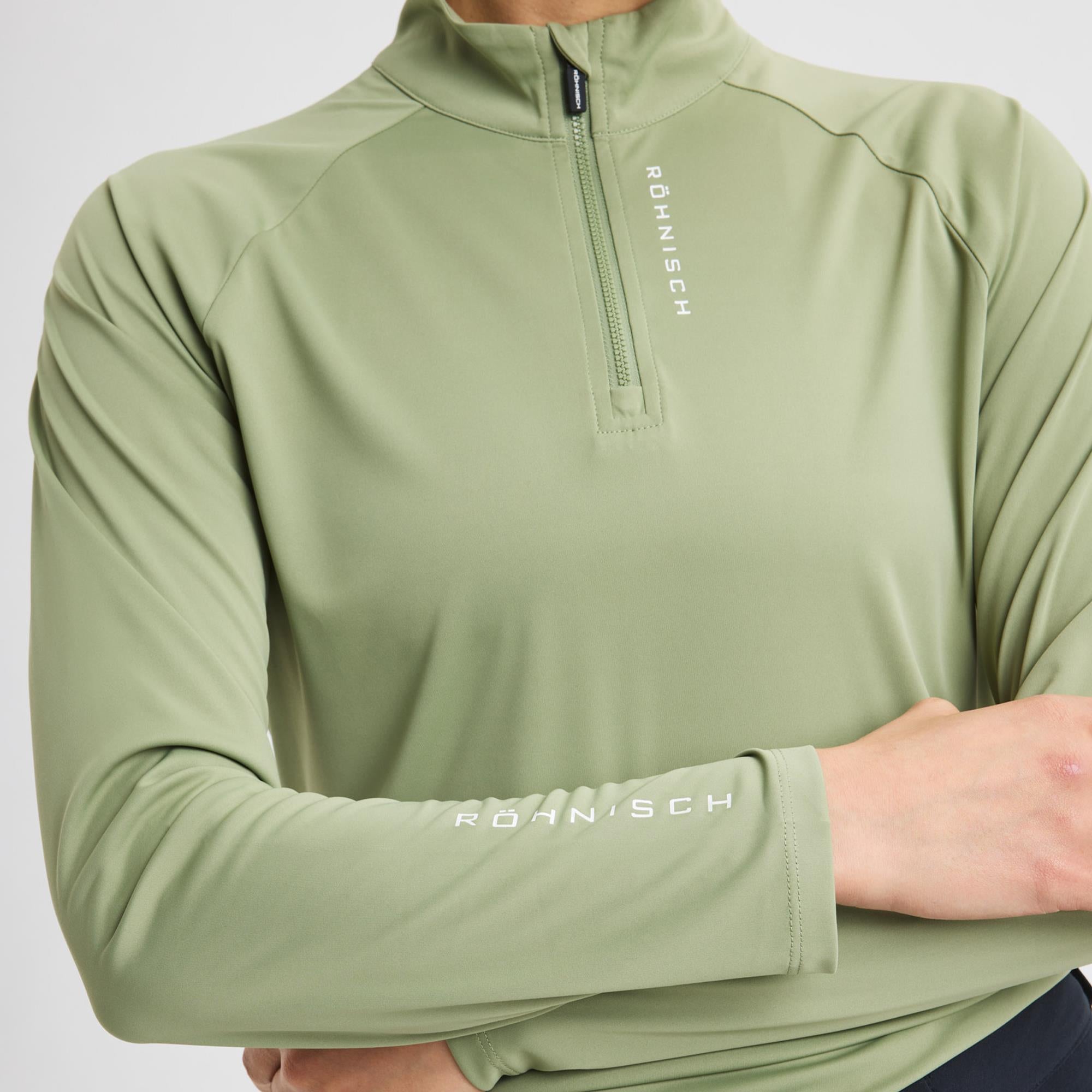 Rohnisch Addy Long Sleeve Ladies Polo Shirt Sage Green