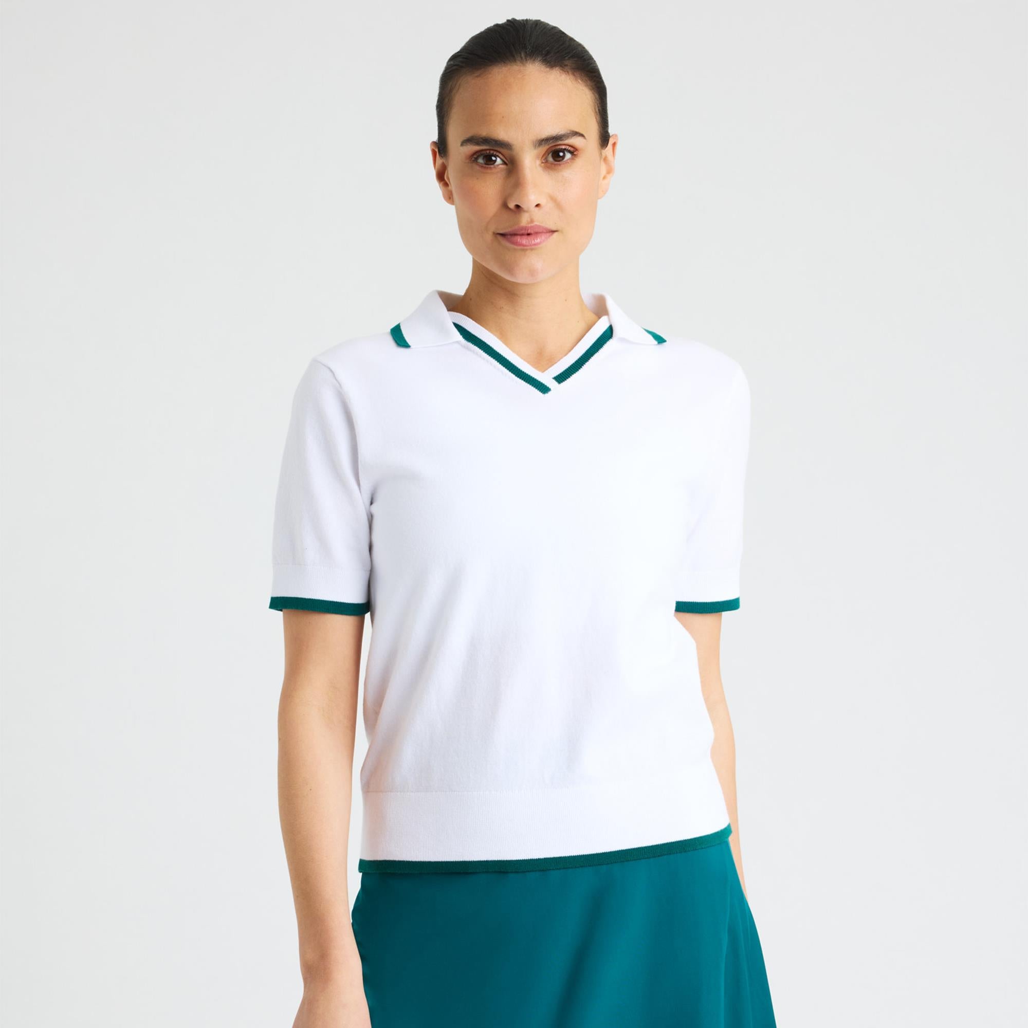 Rohnisch Swing Knitted Ladies Golf Polo Shirt White