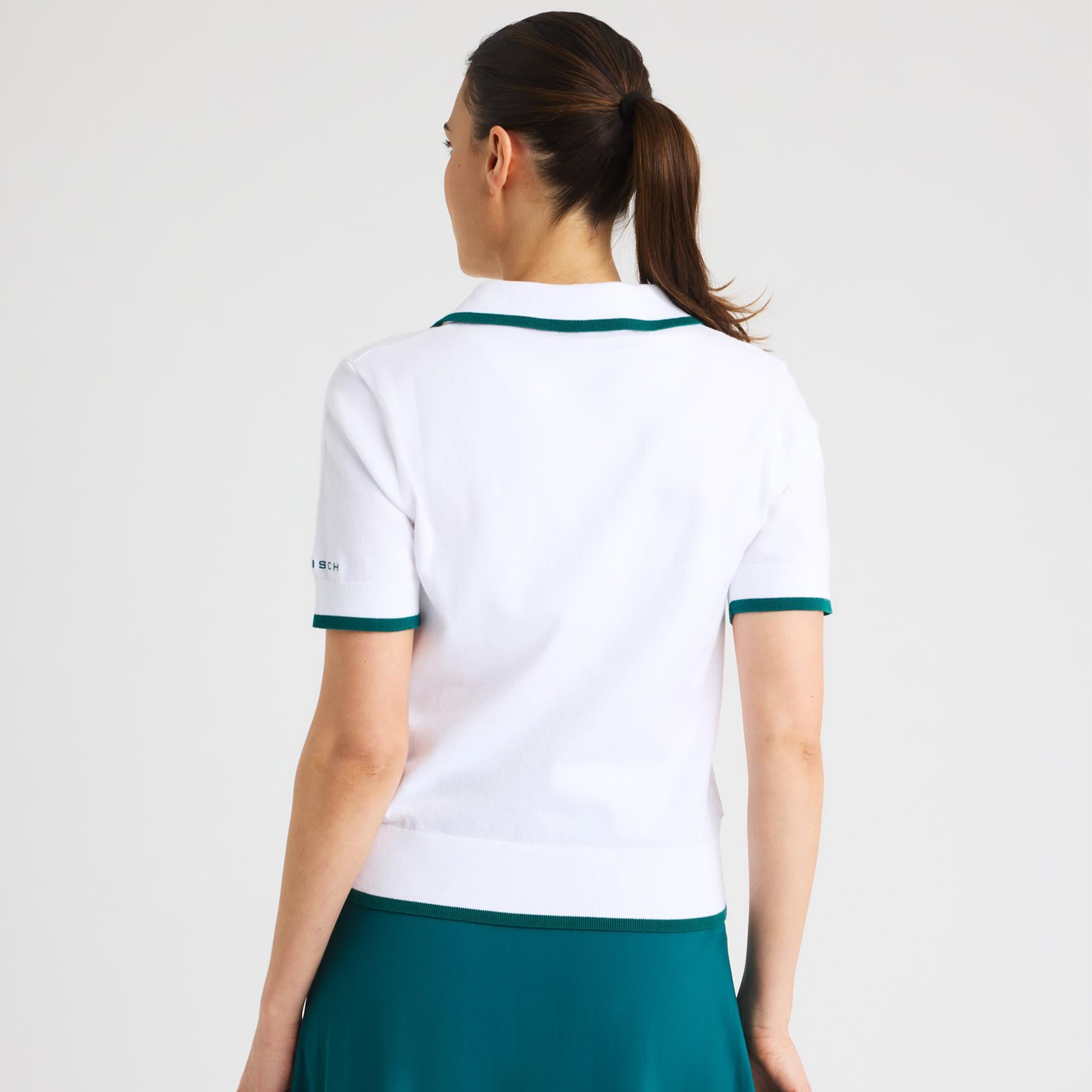 Rohnisch Swing Knitted Ladies Golf Polo Shirt White