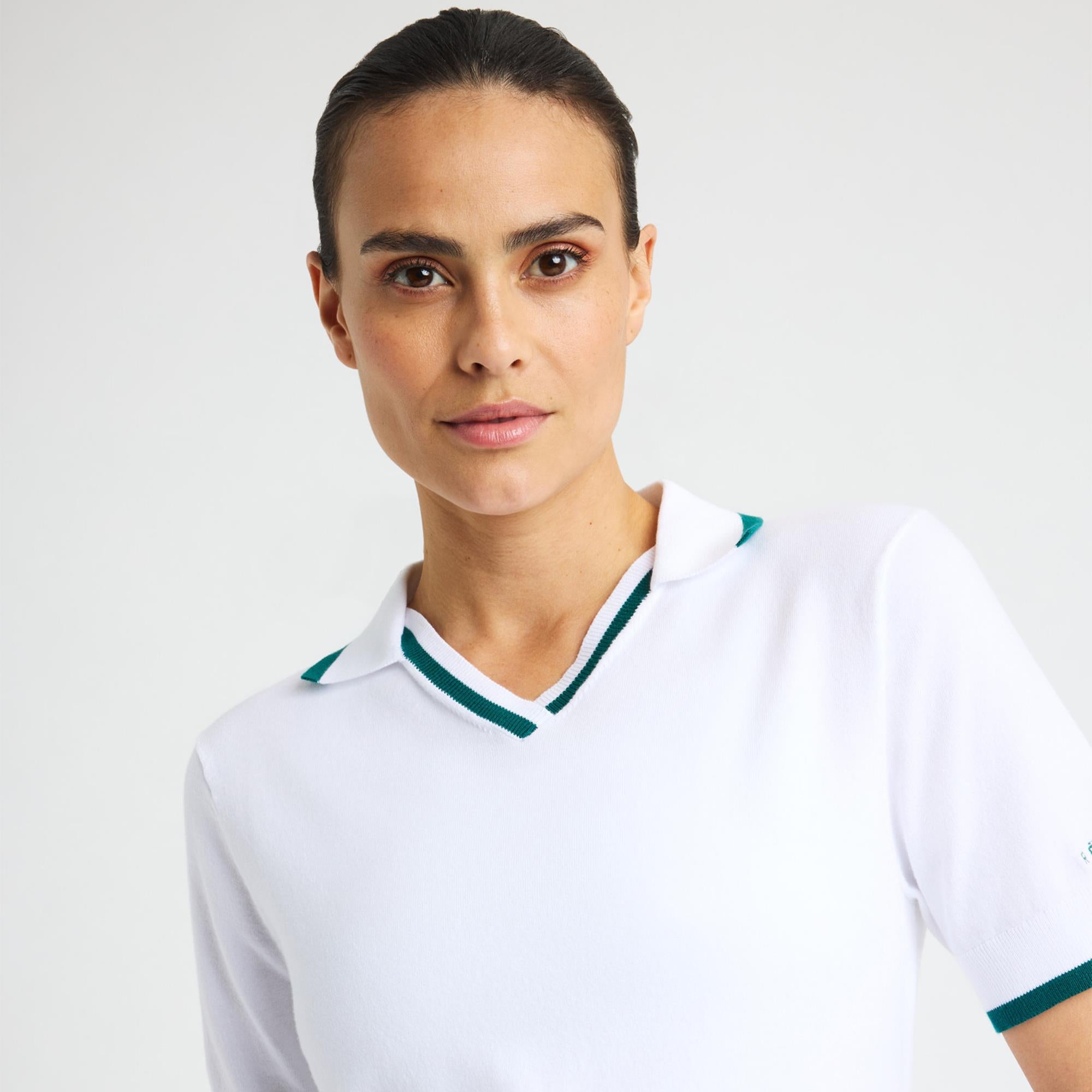 Rohnisch Swing Knitted Ladies Golf Polo Shirt White