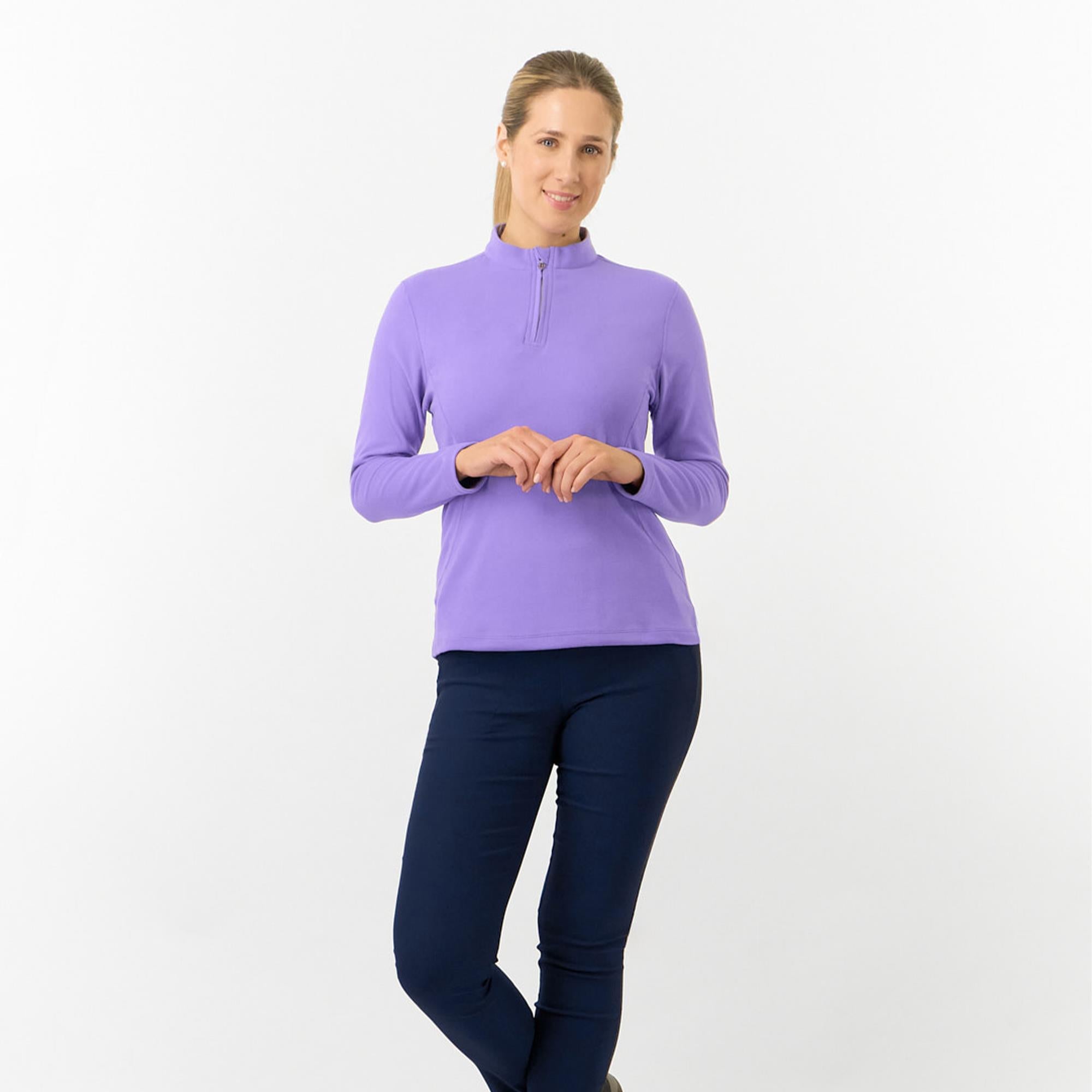 Pure Golf Iris Super Soft  Quarter Zip Ladies Golf Mid Layer Future Dusk