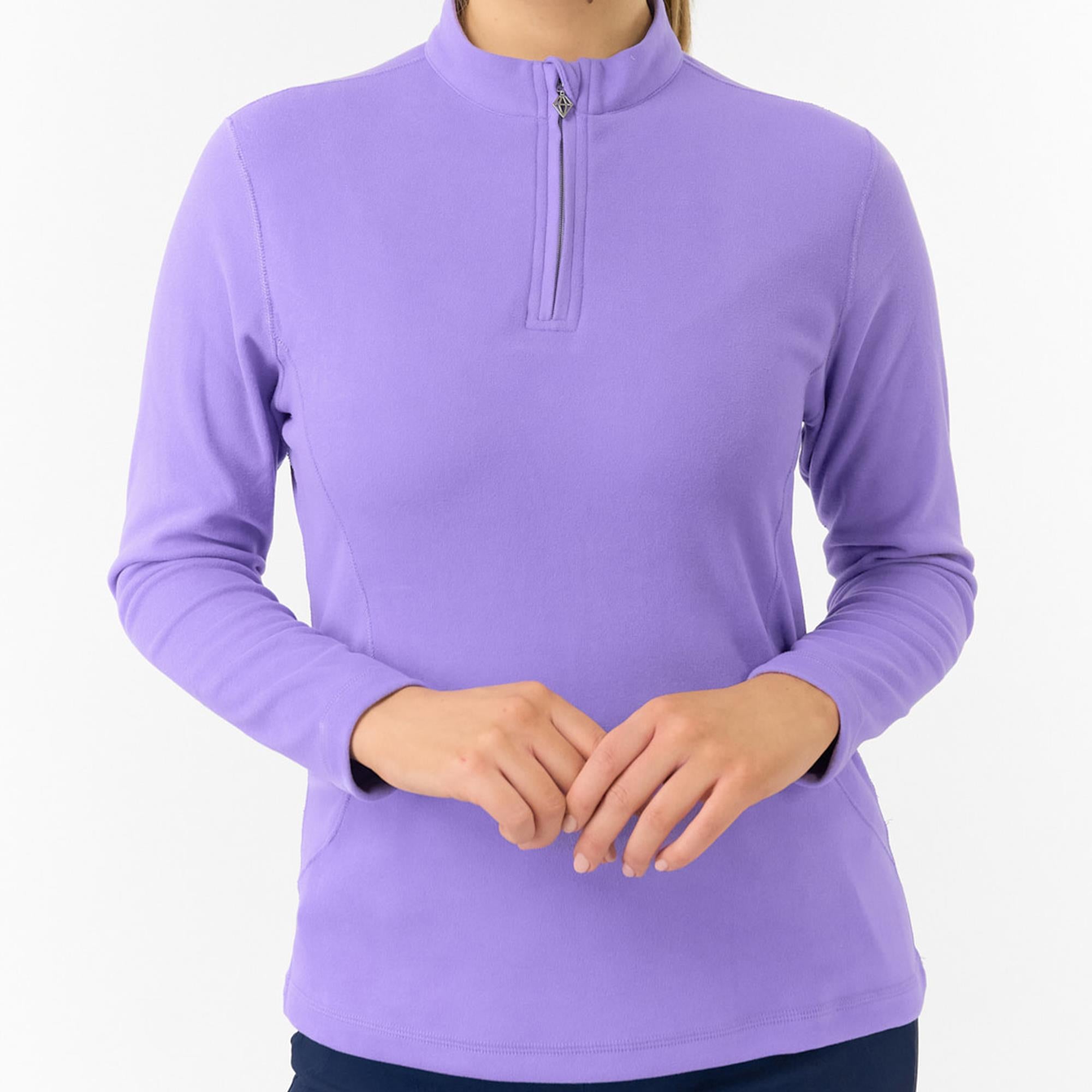 Pure Golf Iris Super Soft  Quarter Zip Ladies Golf Mid Layer Future Dusk