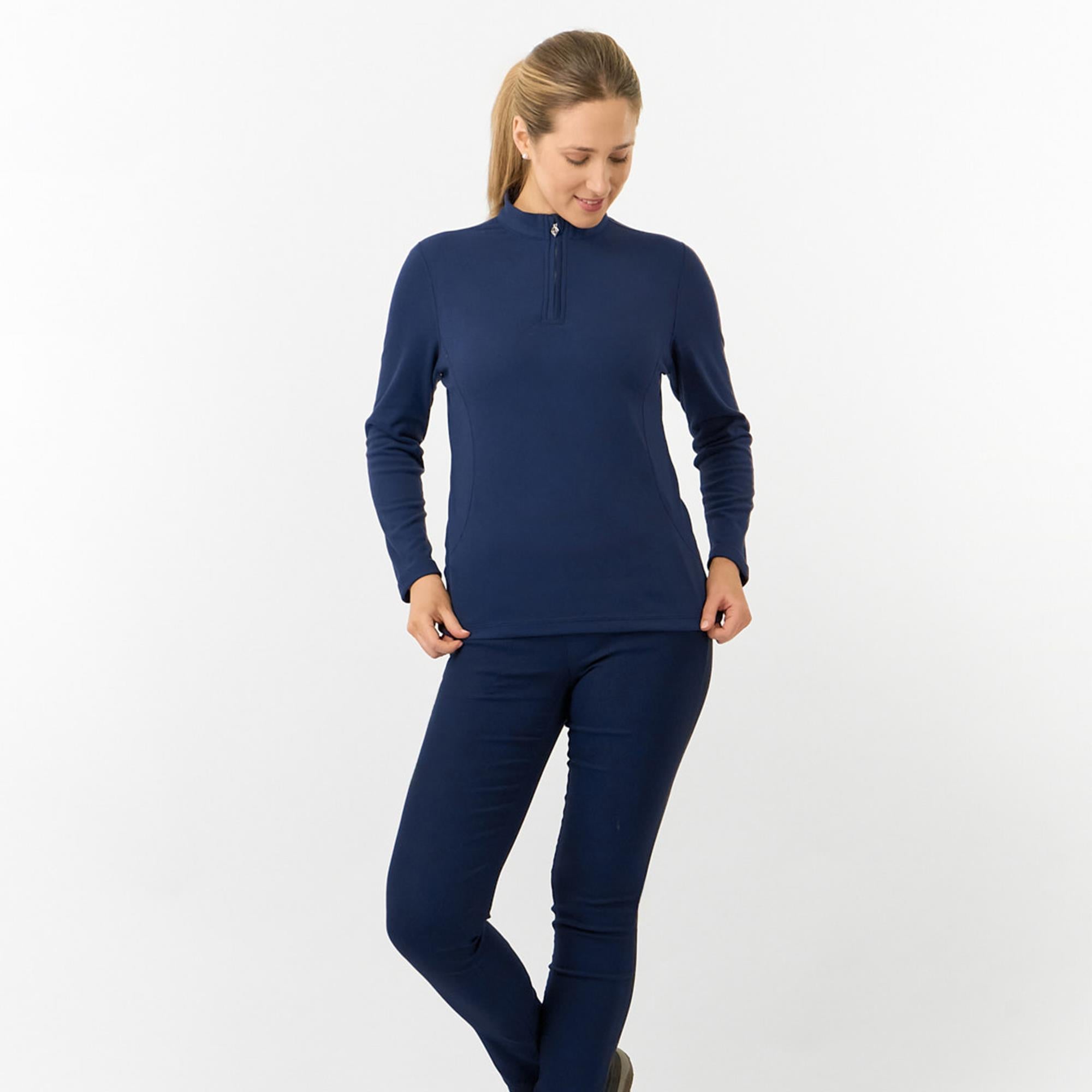Pure Golf Iris Super Soft  Quarter Zip Ladies Golf Mid Layer Navy