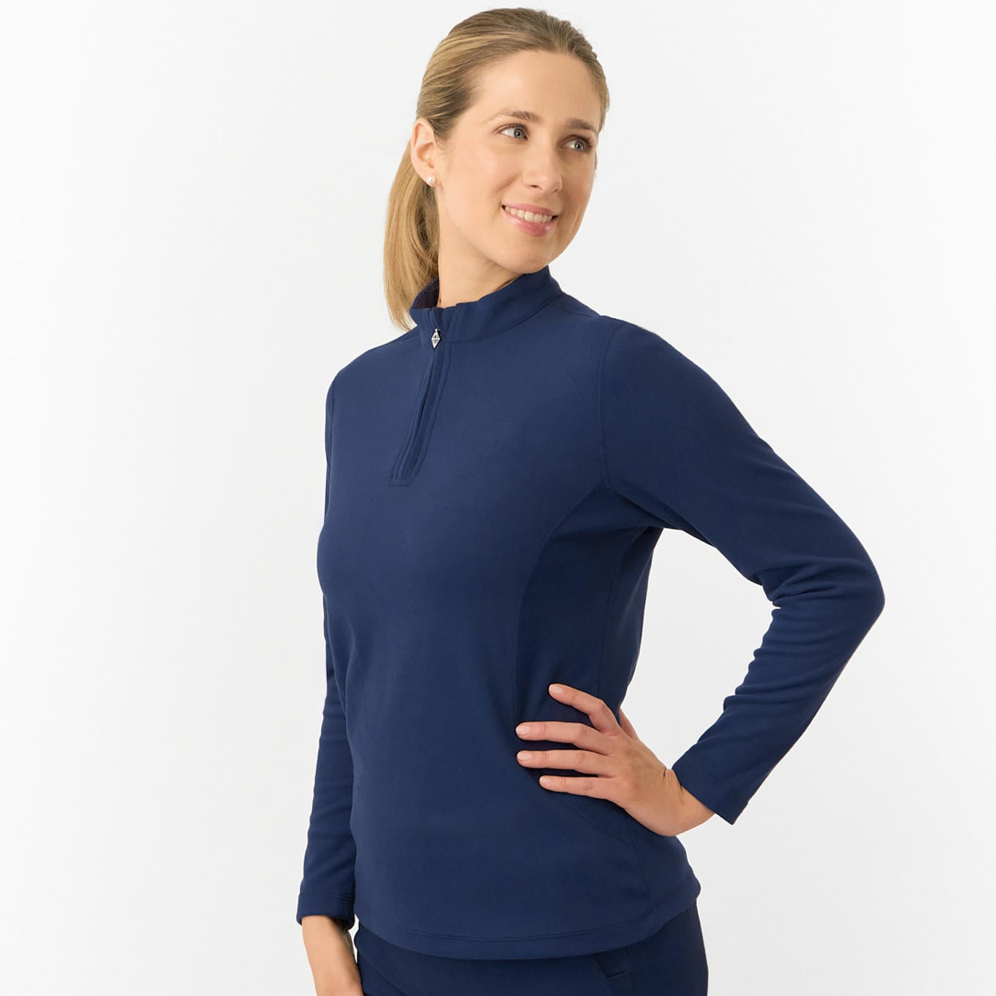 Pure Golf Iris Super Soft  Quarter Zip Ladies Golf Mid Layer Navy