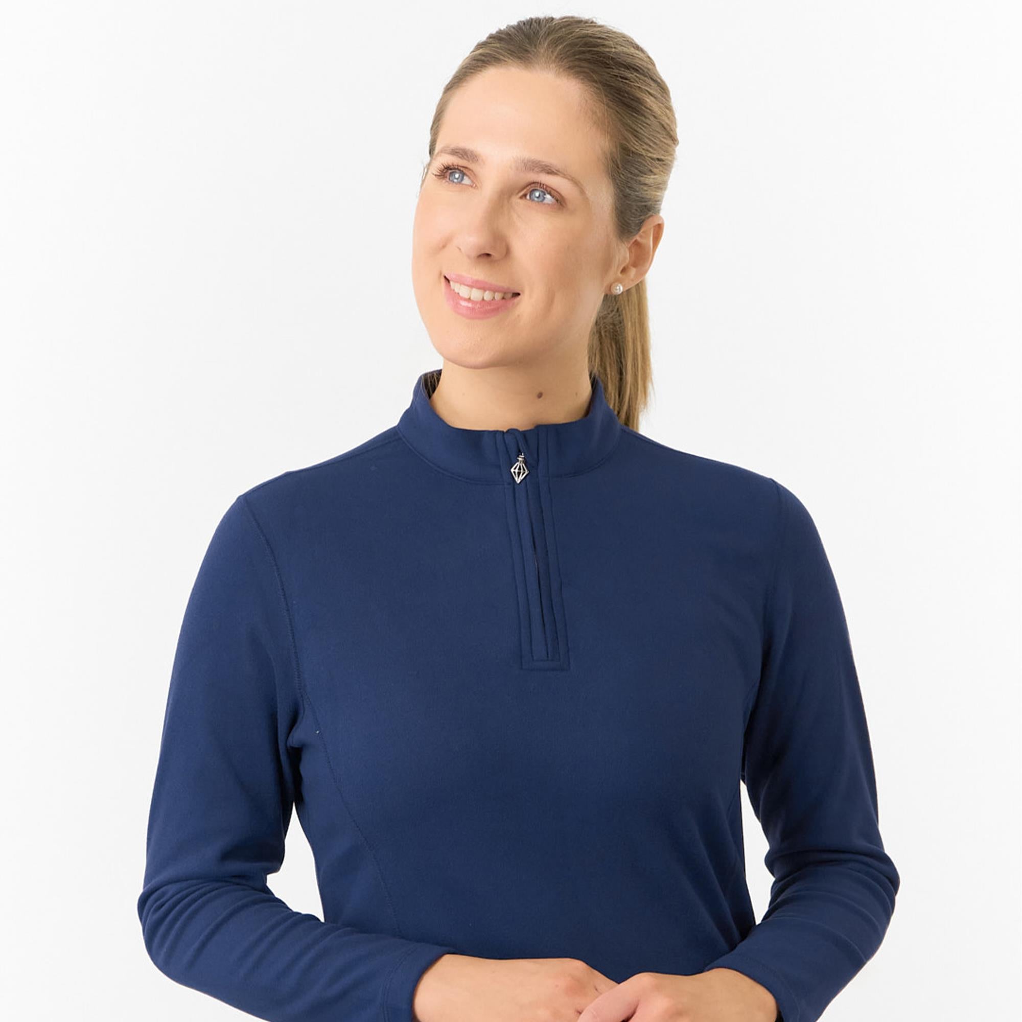 Pure Golf Iris Super Soft  Quarter Zip Ladies Golf Mid Layer Navy