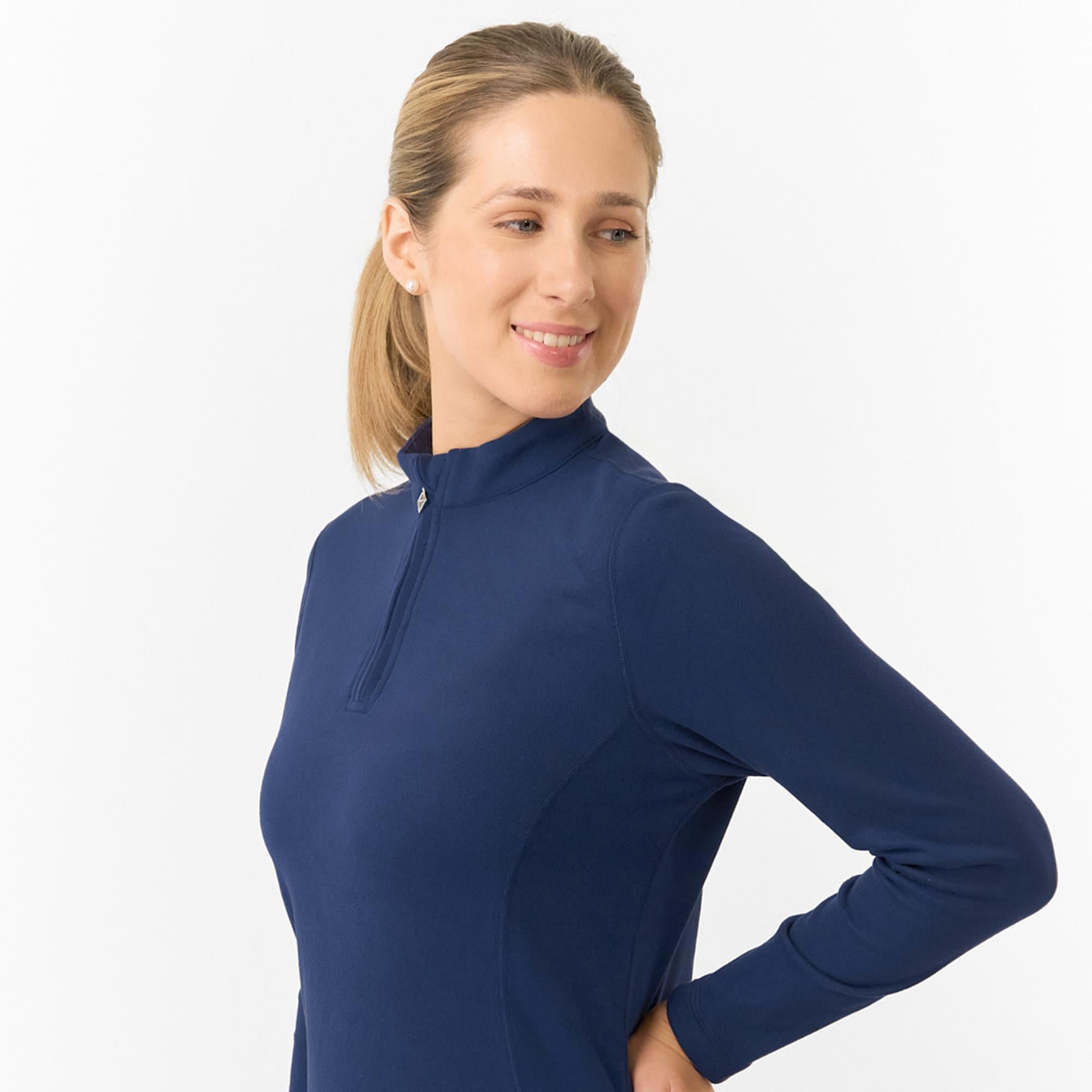 Pure Golf Iris Super Soft  Quarter Zip Ladies Golf Mid Layer Navy