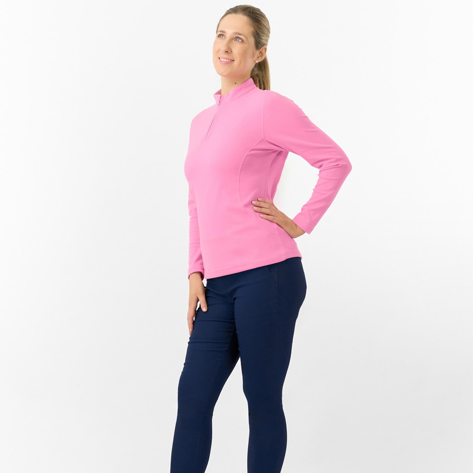 Pure Golf Iris Super Soft  Quarter Zip Ladies Golf Mid Layer Fondant