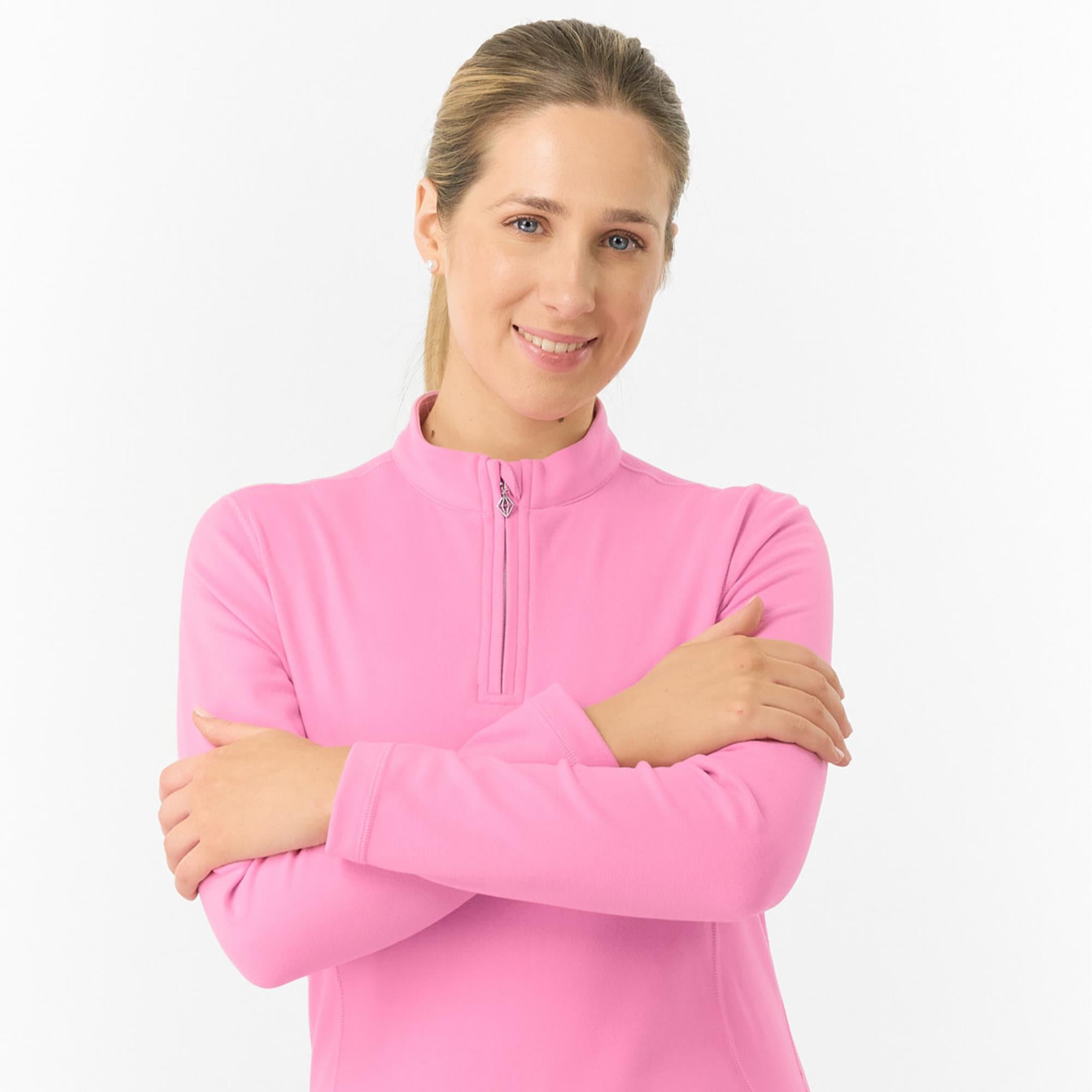 Pure Golf Iris Super Soft  Quarter Zip Ladies Golf Mid Layer Fondant