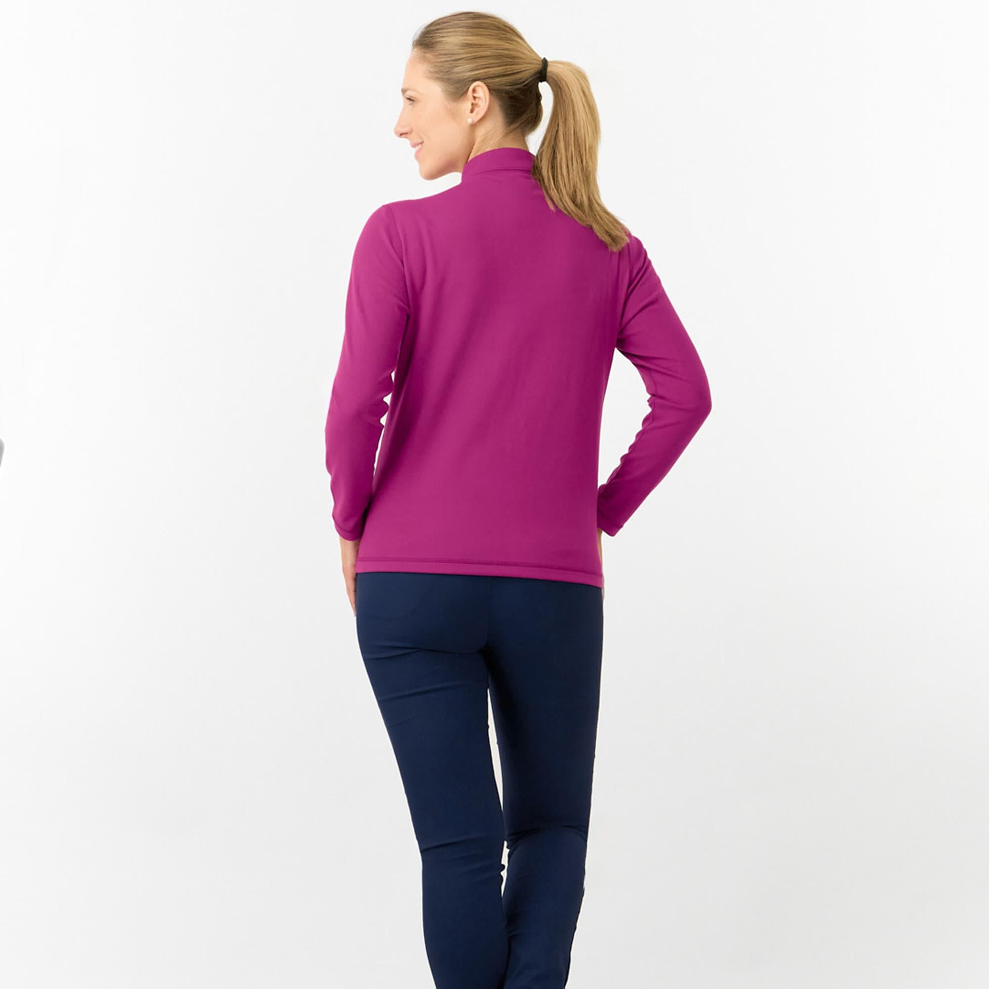 Pure Golf Iris Super Soft  Quarter Zip Ladies Golf Mid Layer Plum