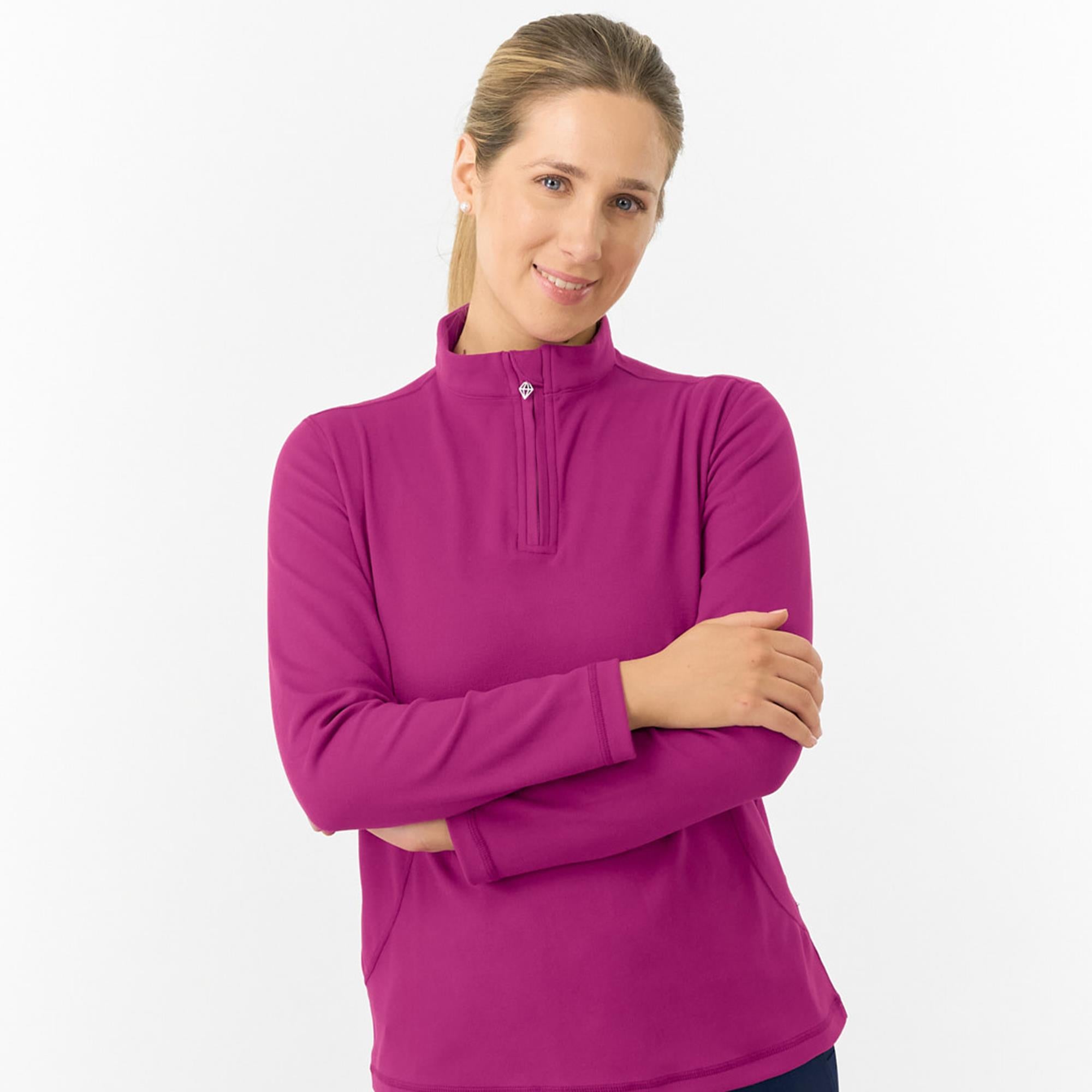 Pure Golf Iris Super Soft  Quarter Zip Ladies Golf Mid Layer Plum