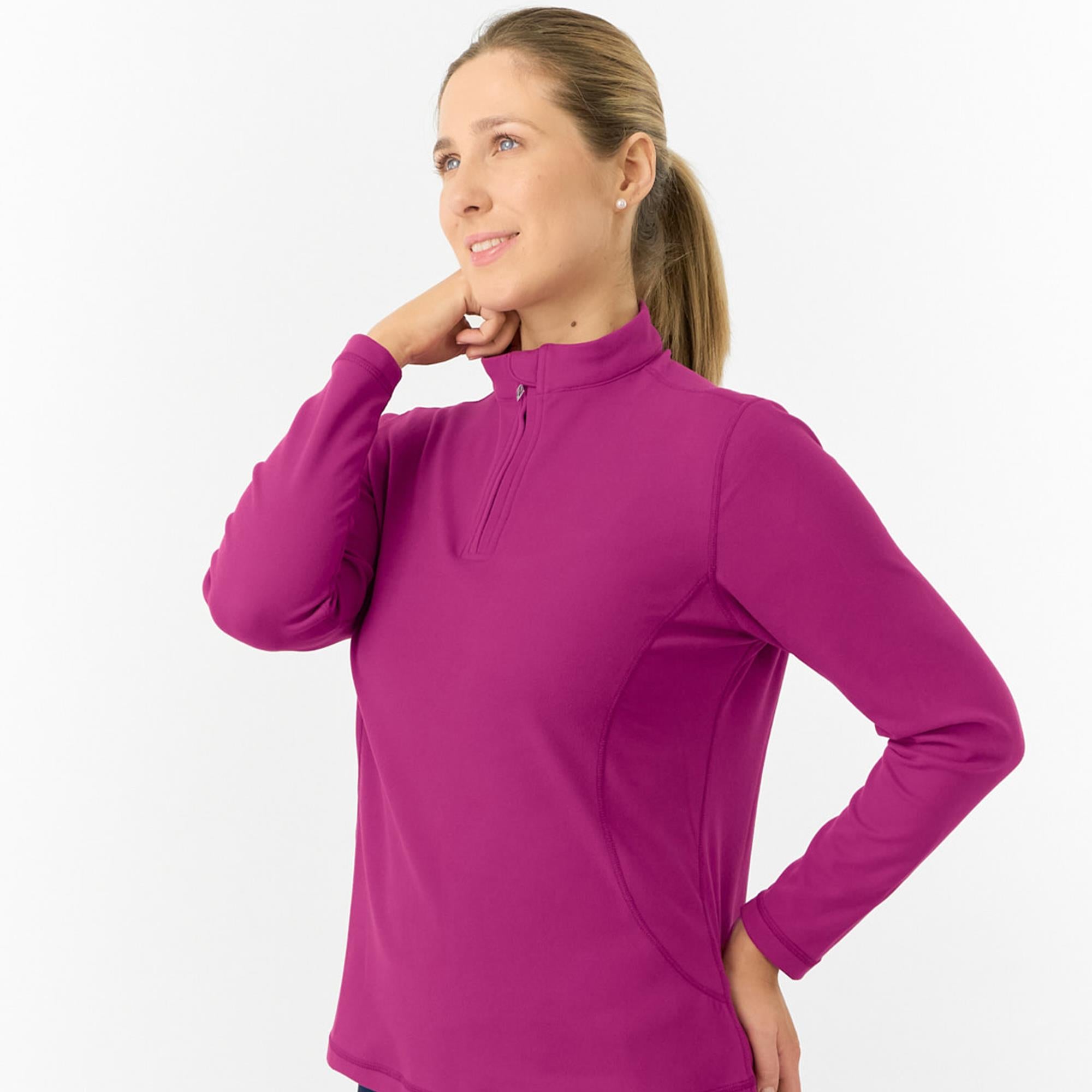 Pure Golf Iris Super Soft  Quarter Zip Ladies Golf Mid Layer Plum