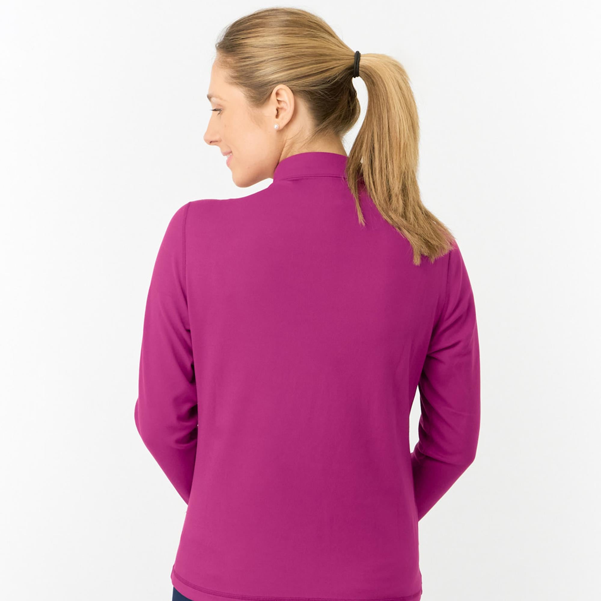 Pure Golf Iris Super Soft  Quarter Zip Ladies Golf Mid Layer Plum