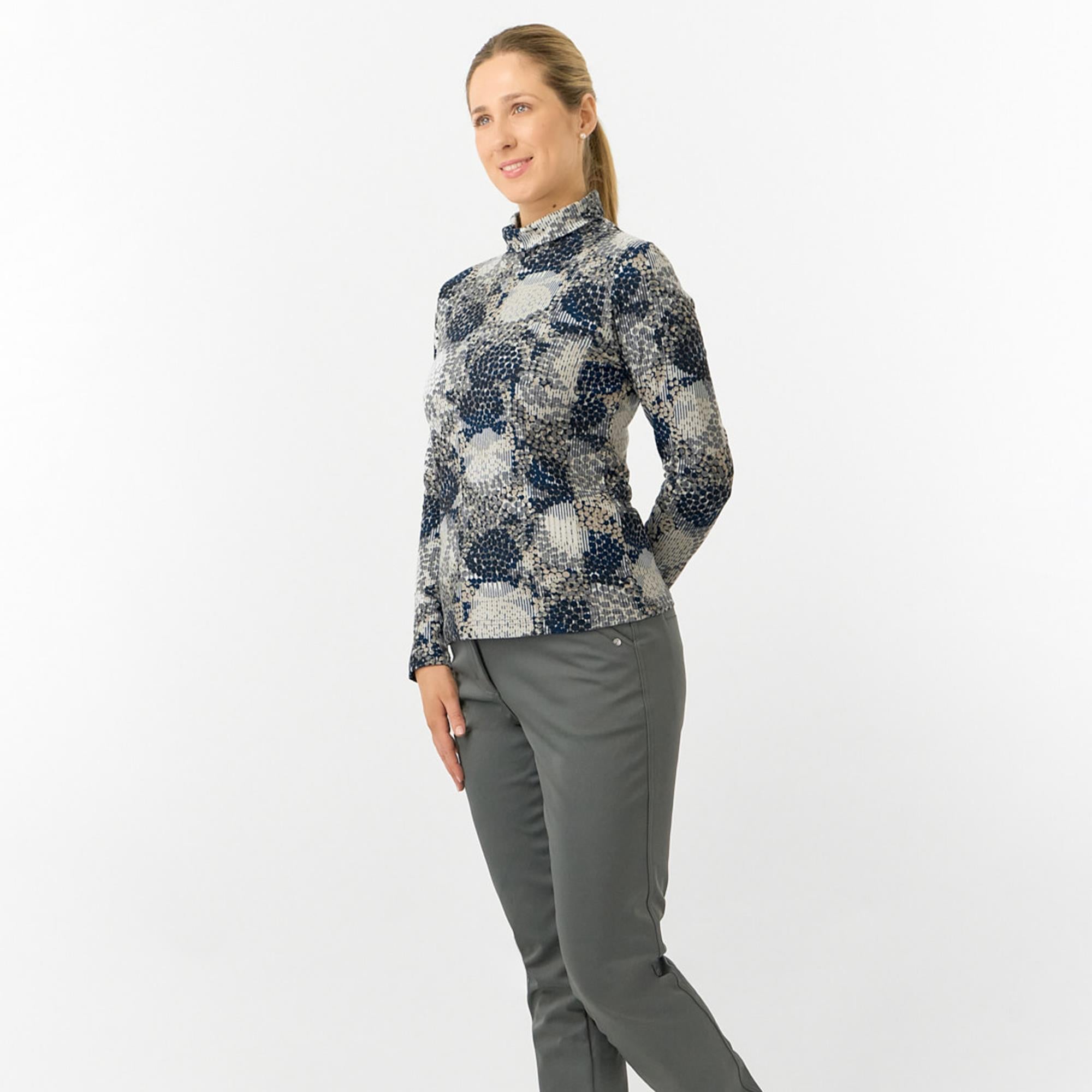 Pure Golf Amy Printed Ladies Roll Neck Base Layer Quiet Glade