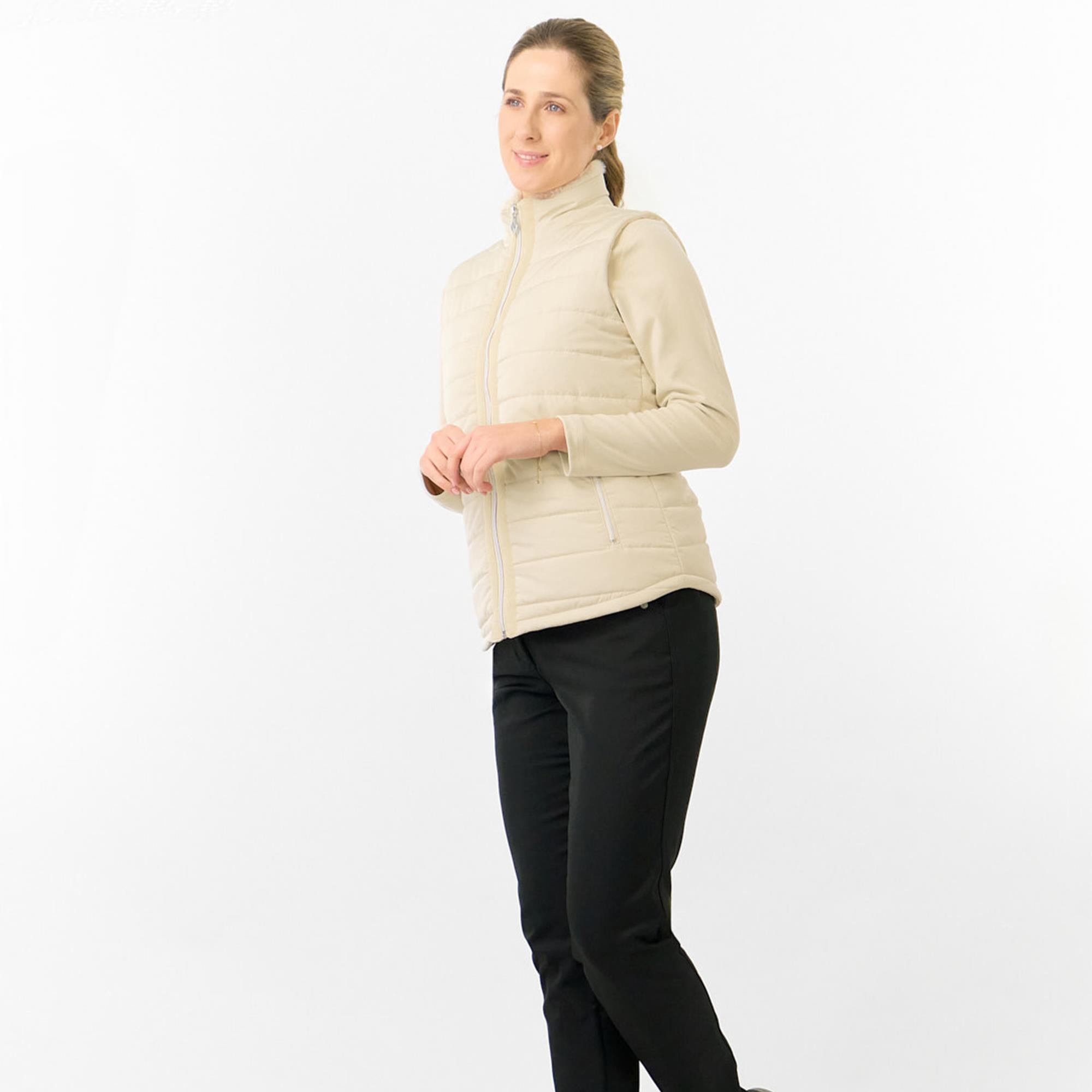 Pure Golf Hemisphere Faux Fur Ladies Golf Gilet Limestone