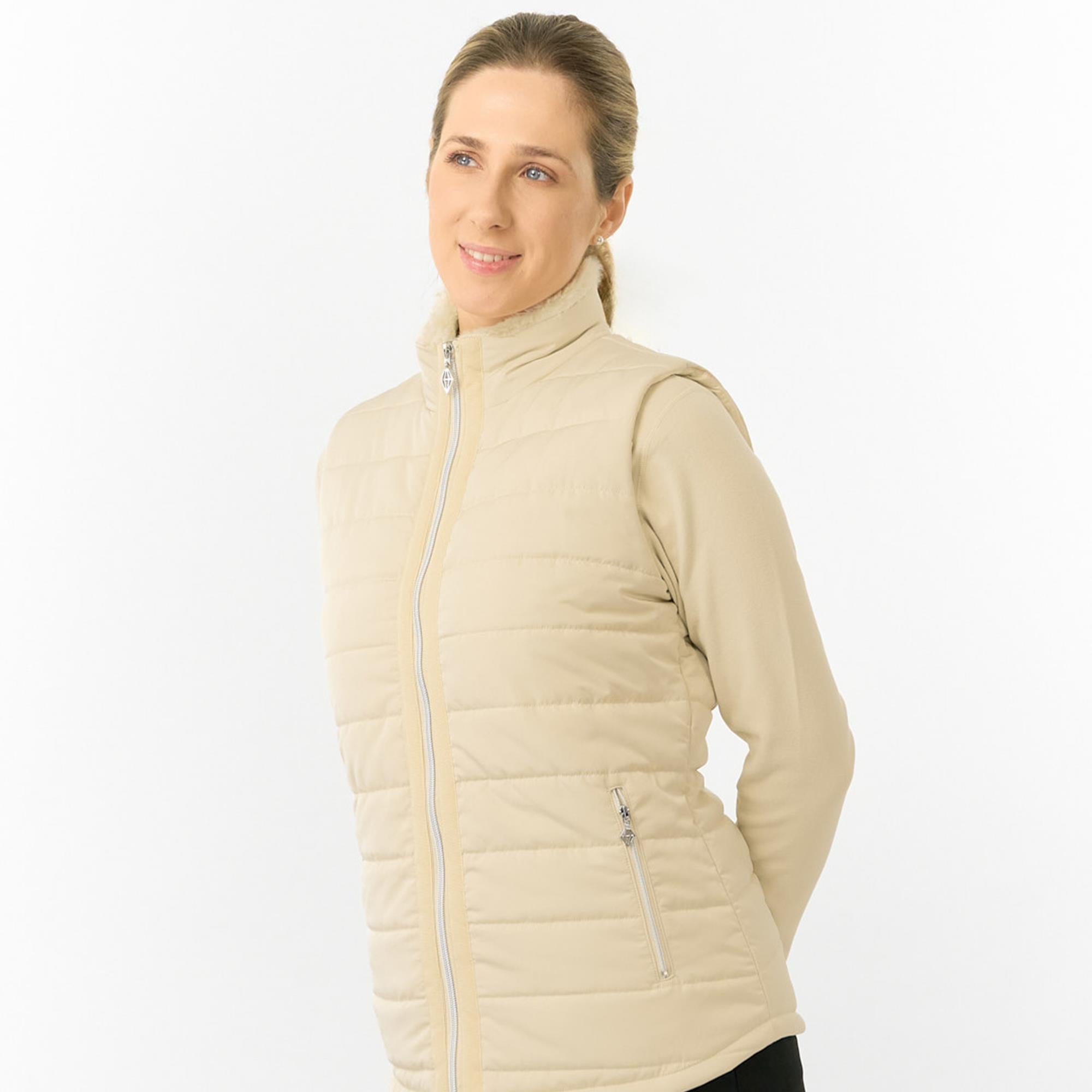Pure Golf Hemisphere Faux Fur Ladies Golf Gilet Limestone