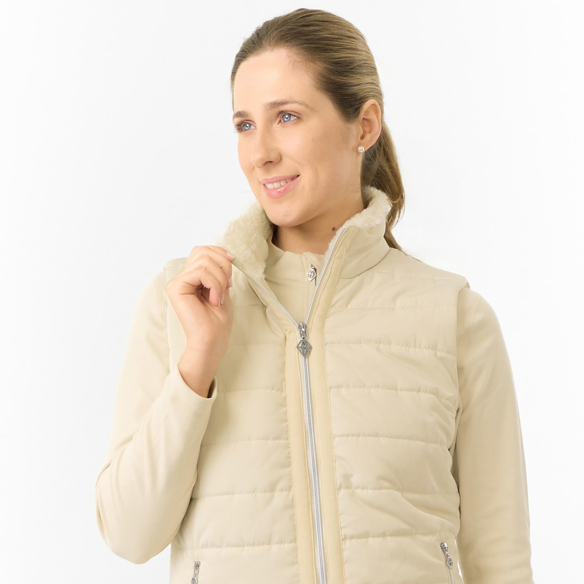 Pure Golf Hemisphere Faux Fur Ladies Golf Gilet Limestone