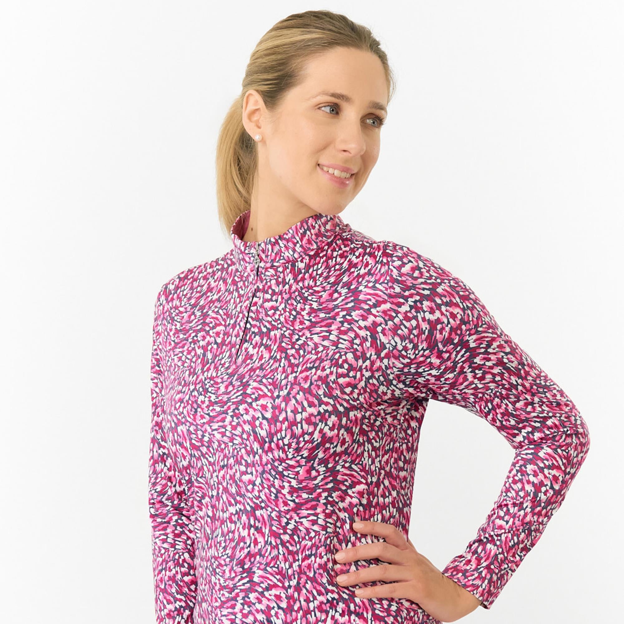 Pure Golf Arusha Ladies Golf Mid Layer Plum Ripple