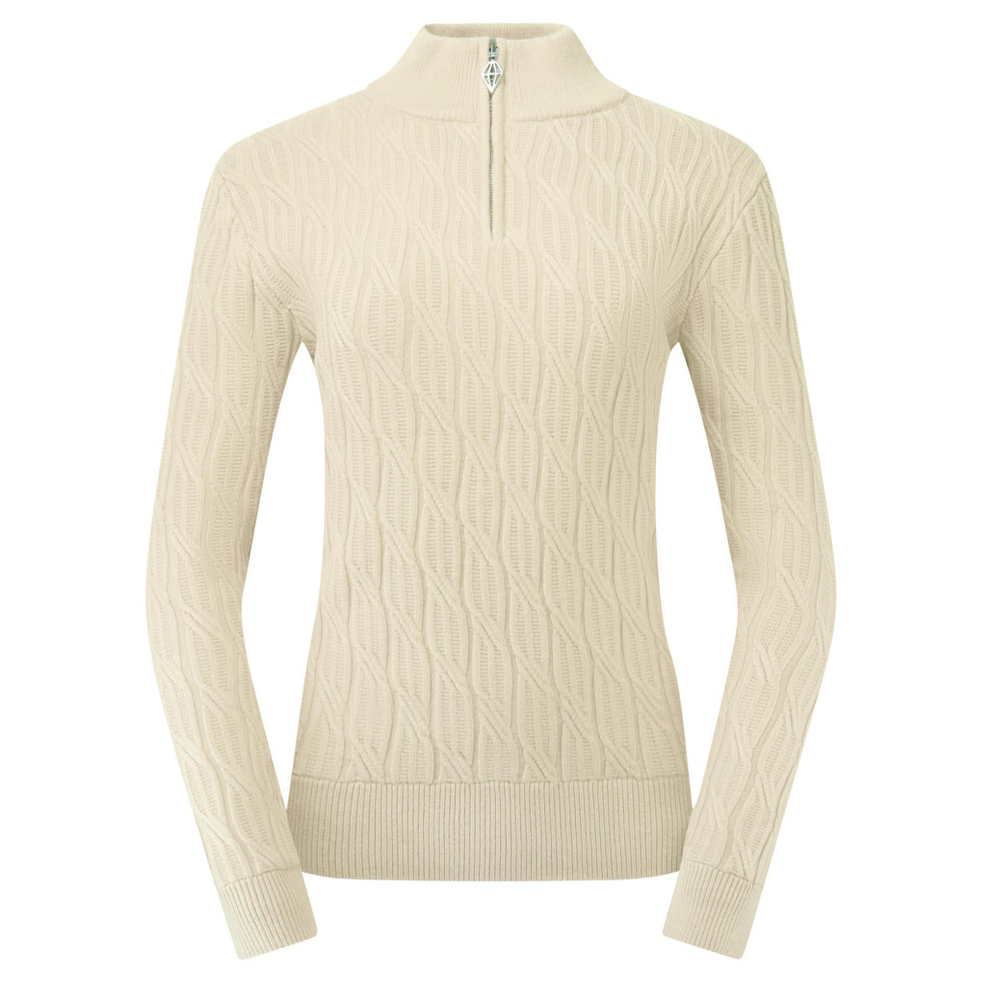 Pure Golf Sorrell Margot Knit Lined Ladies Golf Jumper Limestone