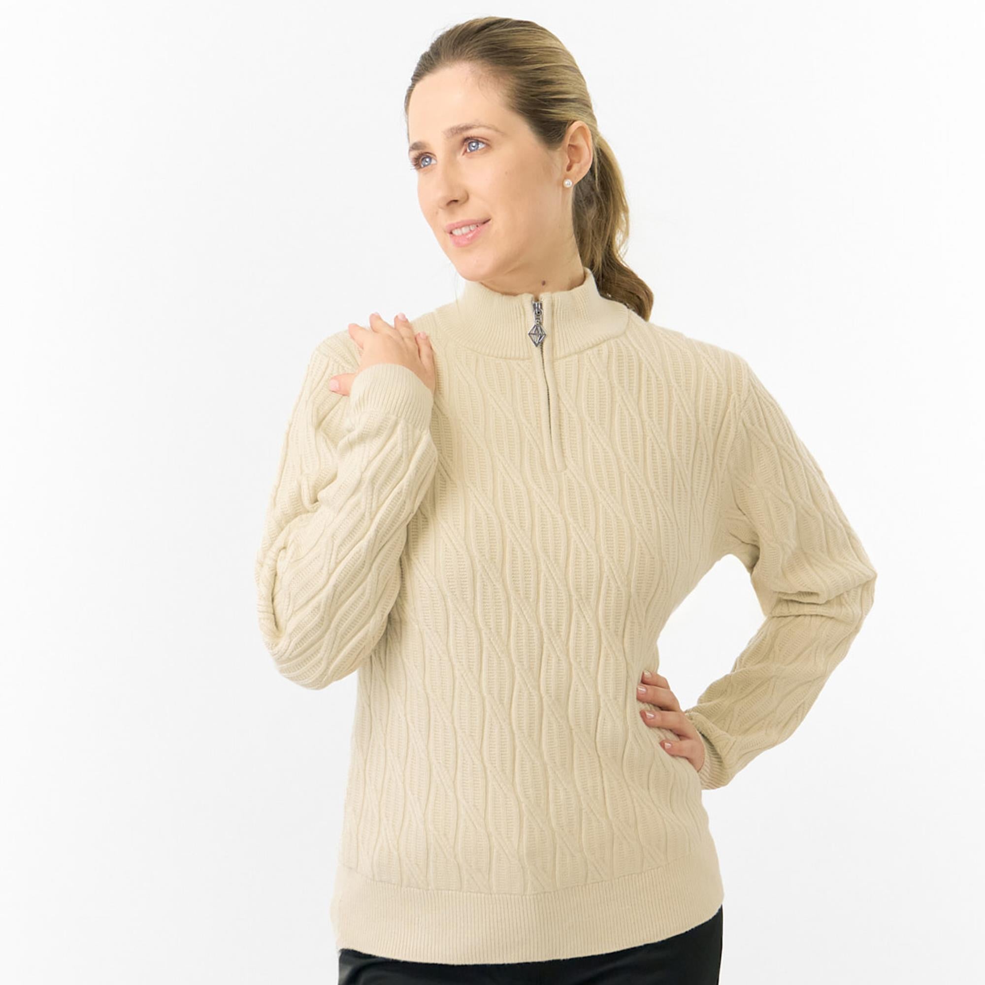 Pure Golf Sorrell Margot Knit Lined Ladies Golf Jumper Limestone